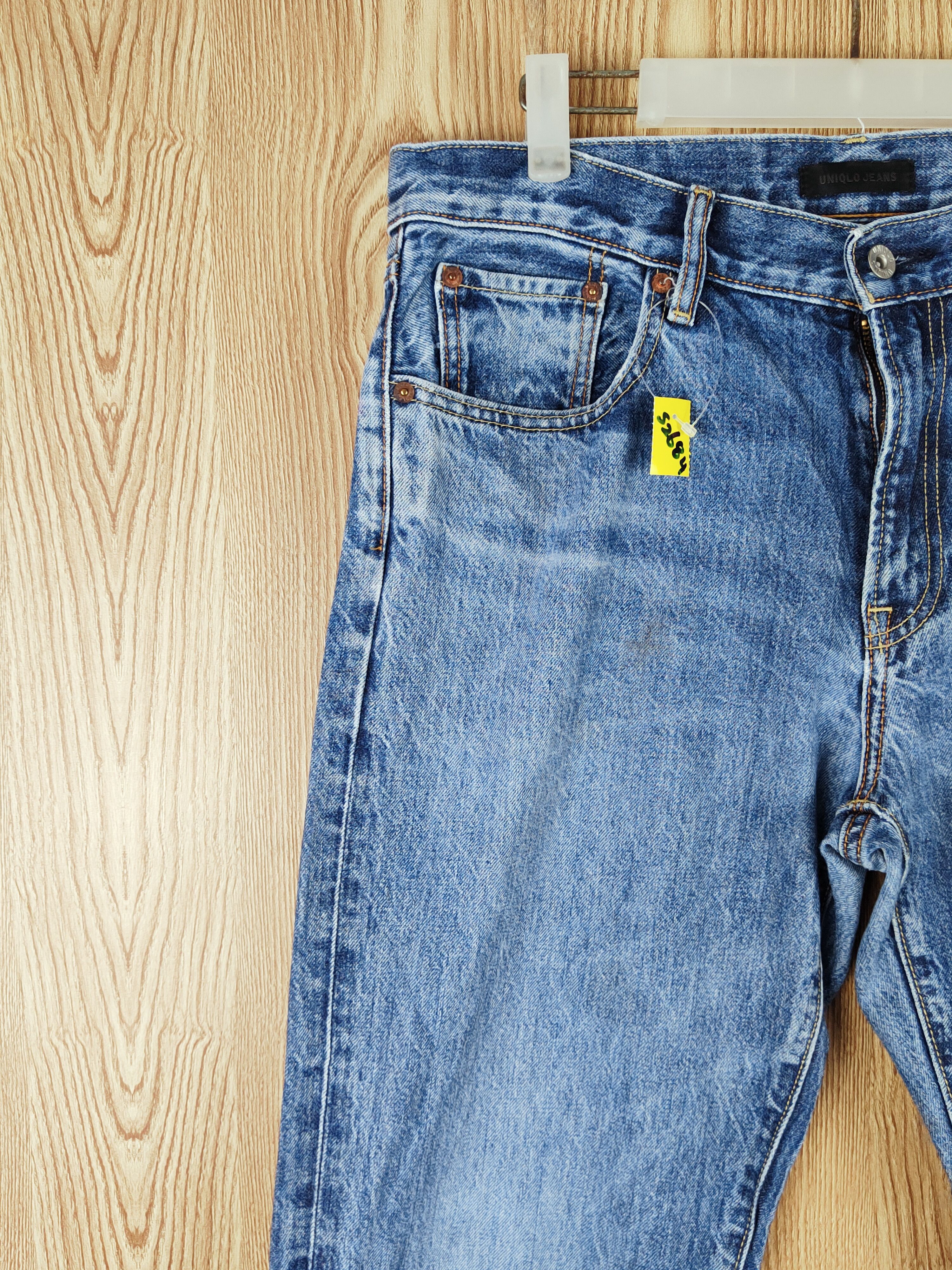 Japanese Brand Uniqlo Blue Distressed Ripped Jeans #S2684 Size US 33 - 3 Thumbnail