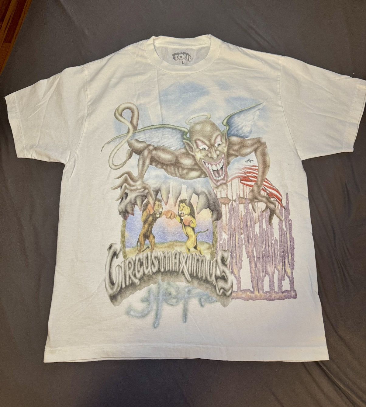Travis Scott Travis Scott Utopia Circus Maximus 2023 Tour III Concert Tee Size US L / EU 52-54 / 3 - 1 Thumbnail