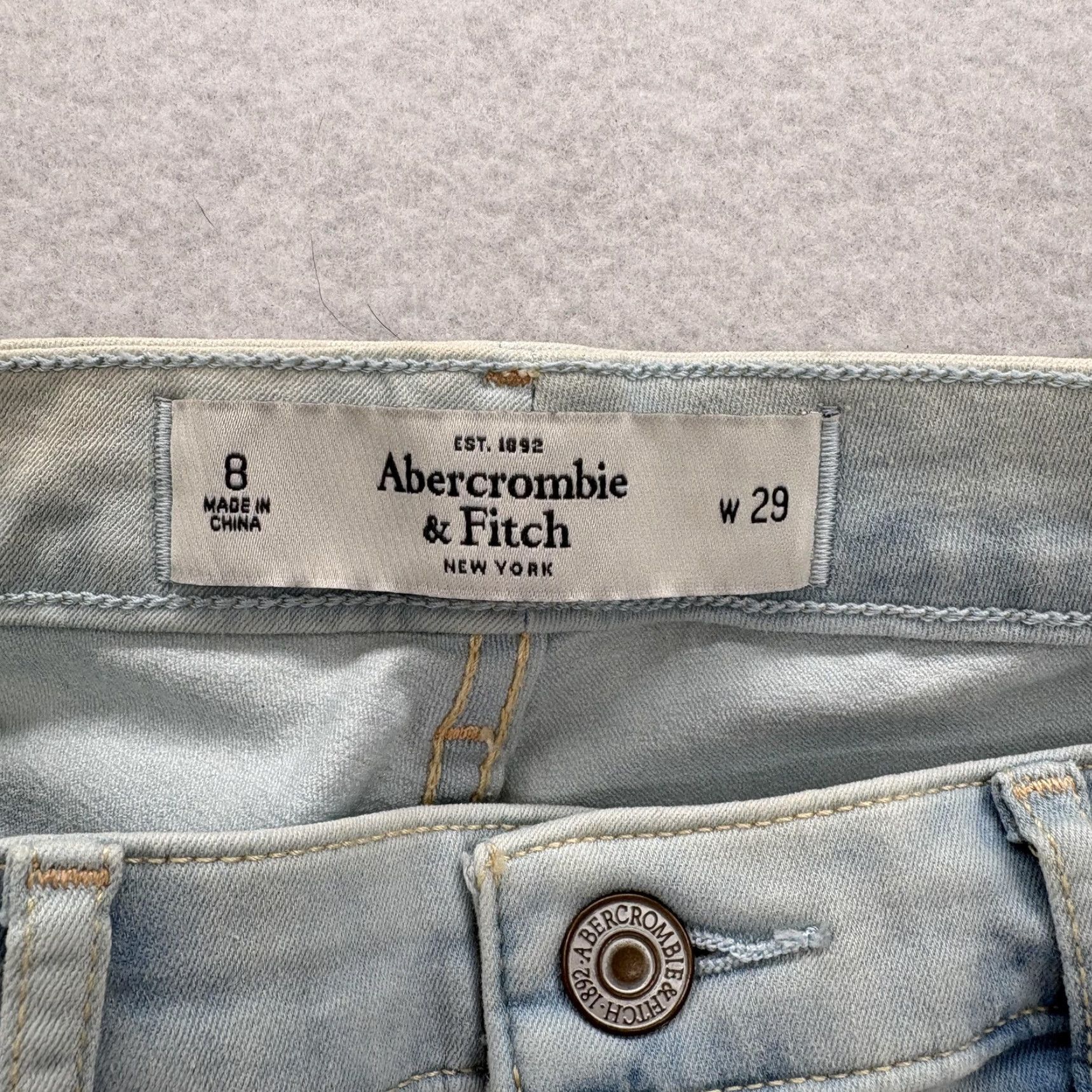 Abercrombie & Fitch Abercrombie & Fitch Super Skinny Ankle Jeans Womens 8 Light Wash Blue Mid Rise Stretch Denim Pockets Size 30" / US 8 / IT 44 - 4 Thumbnail