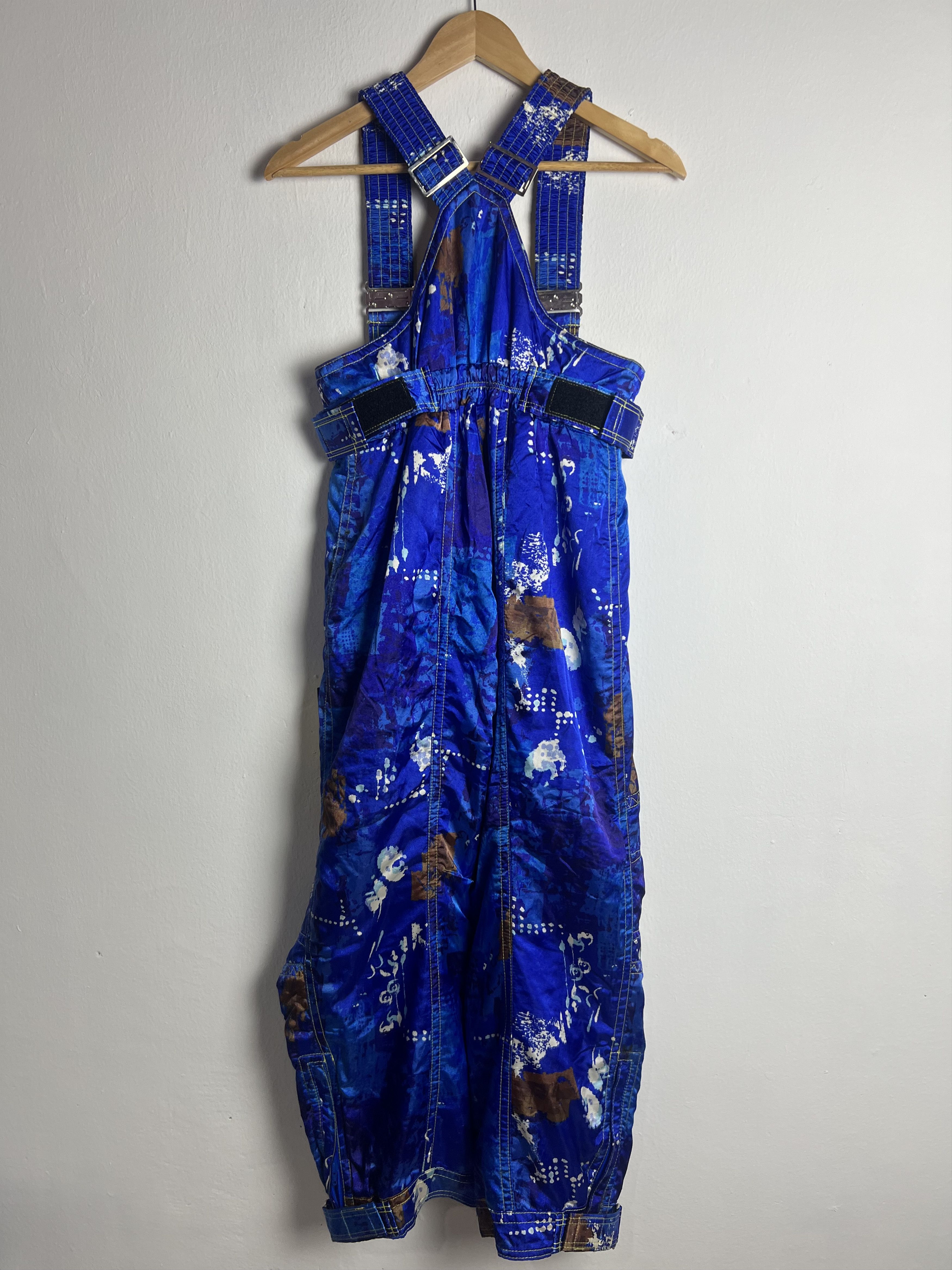 Goldwin Vintage Goldwin Blue Abstract Ski Bib Jumpsuit Size US 30 / EU 46 - 8 Thumbnail