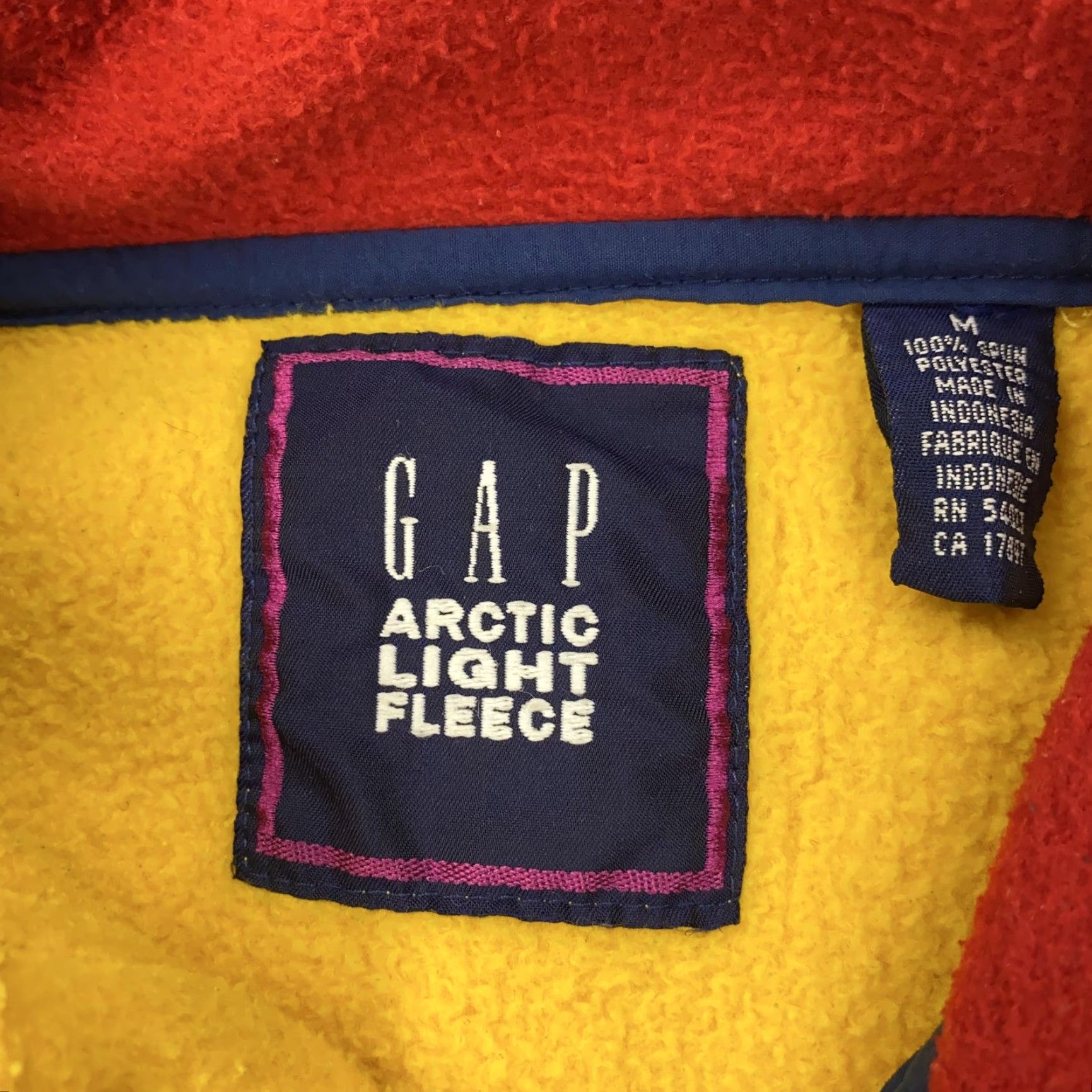 Gap VINTAGE GAP Jacket Mens Medium Yellow Arctic Light Fleece Full Zip Retro 90s Outdoor Size US M / EU 48-50 / 2 - 5 Thumbnail
