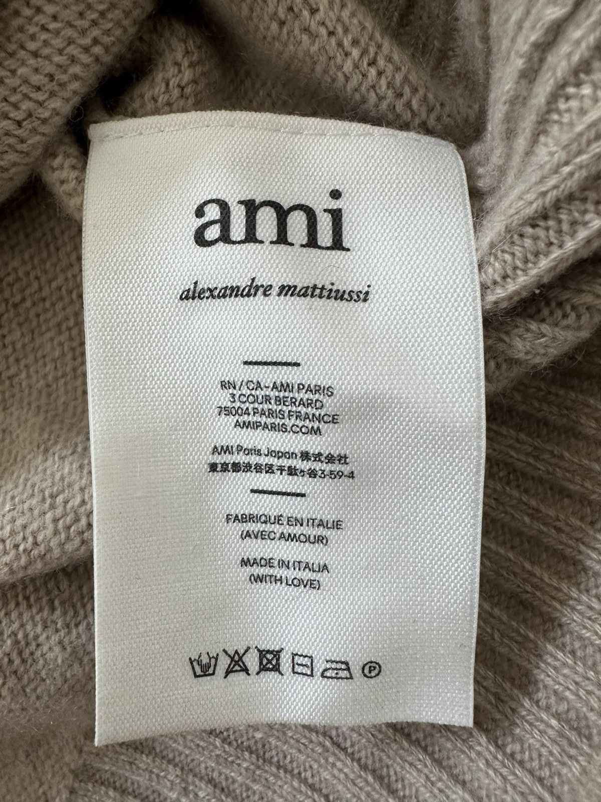 AMI AMI Paris Wool Cardigan Beige Size M Made in Italy Size M / US 6-8 / IT 42-44 - 8 Thumbnail