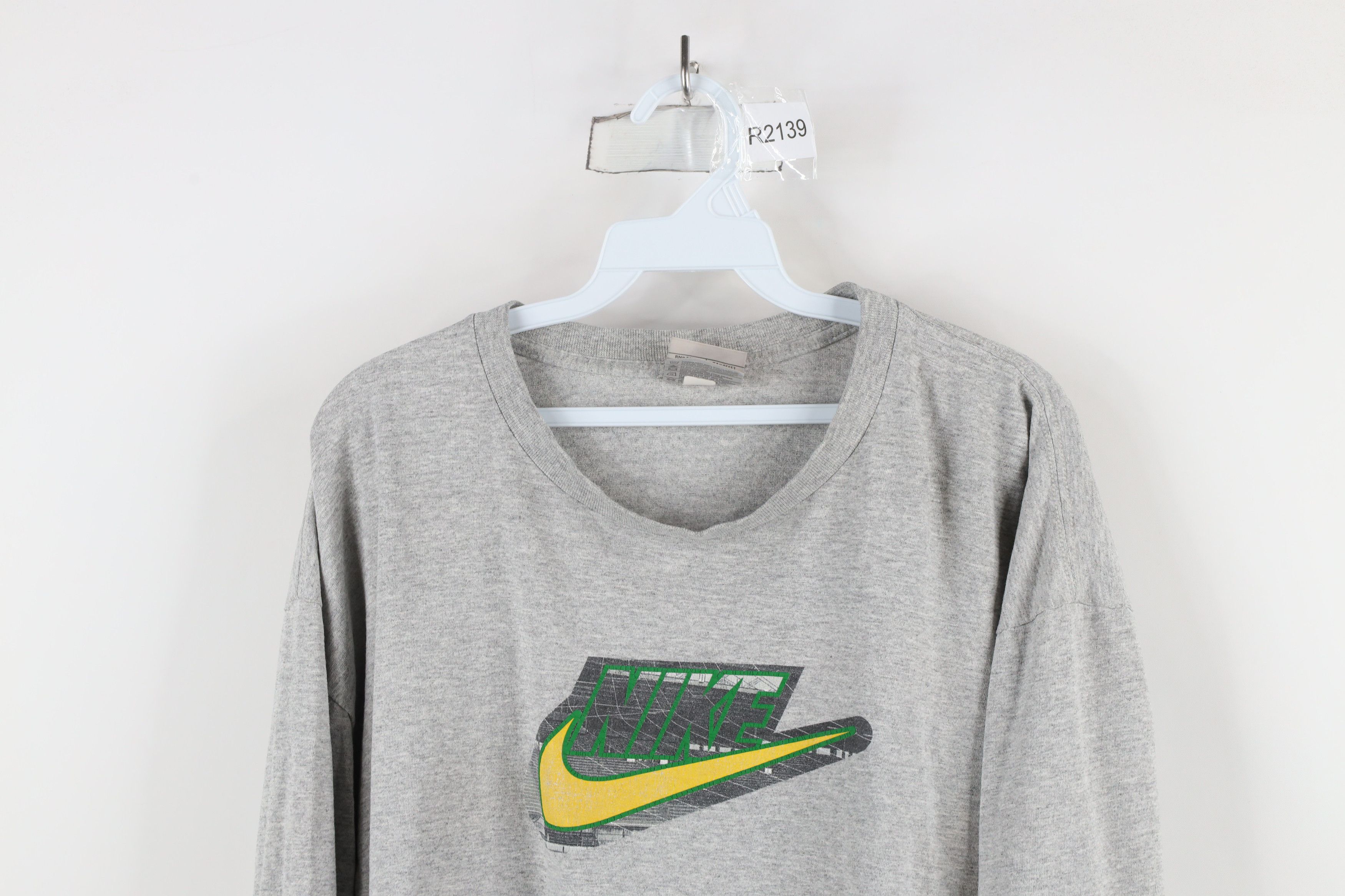 Nike × Vintage Vintage Nike Swoosh Oregon Hayward Field Long Sleeve T-Shirt Size US XL / EU 56 / 4 - 2 Thumbnail