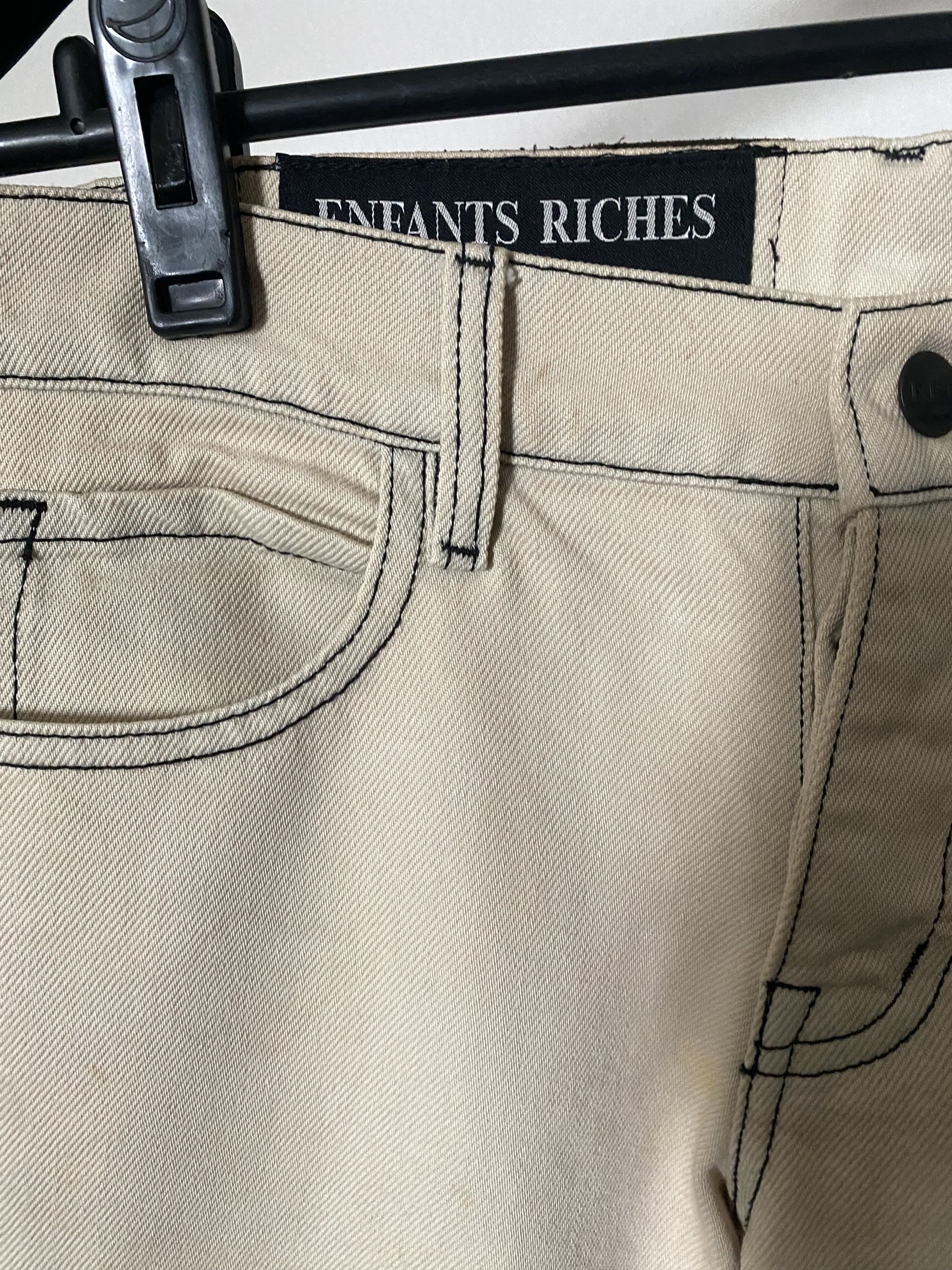 Enfants Riches Déprimés White Distressed Denim Jeans, view 3