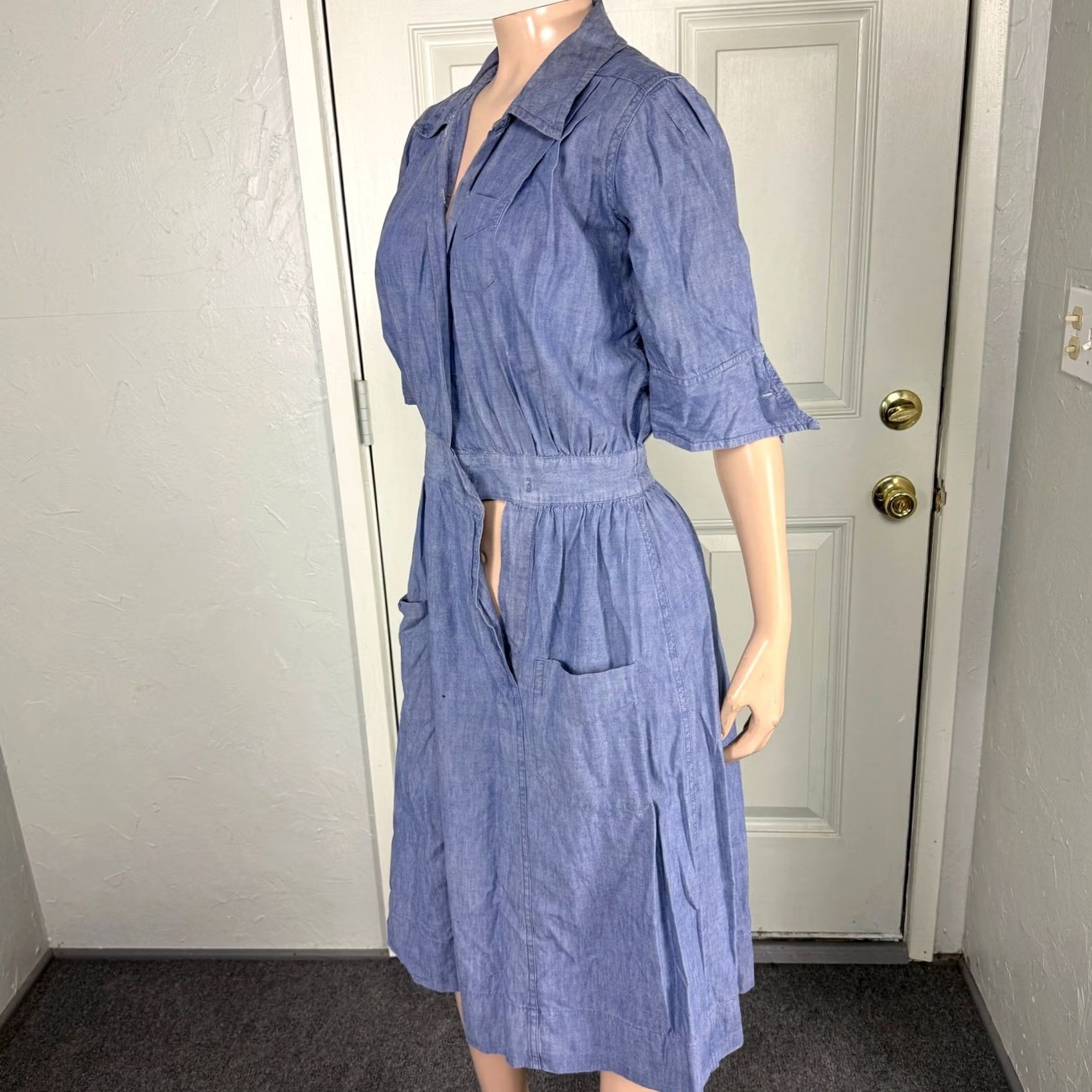 Vintage VINTAGE Aldrich & Dress 2XS Blue 50s Women Nures Uniform Chicago Cotton V17 Size XXS / US 00 / IT 34 - 5 Thumbnail