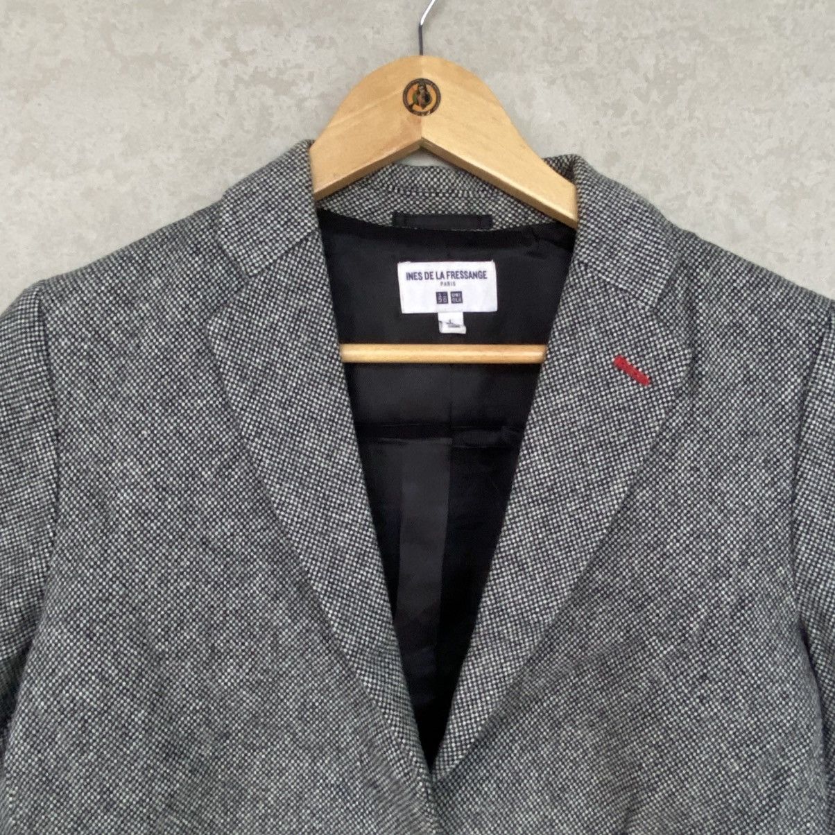Other Vintage Ines De La Fressange Cotton Wool Mix Overcoat Gray Size US L / EU 52-54 / 3 - 4 Thumbnail