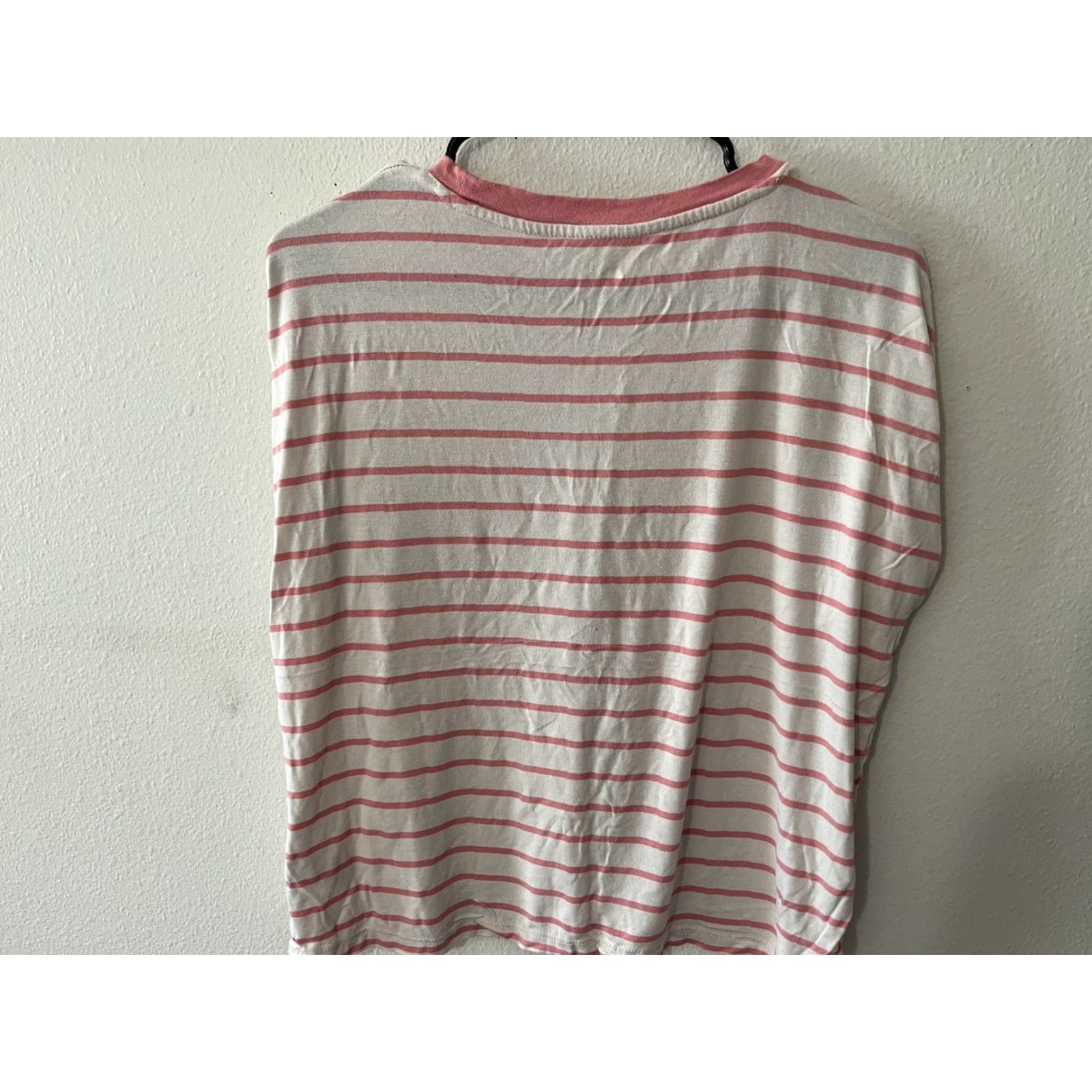Vintage C&C California Pink Striped Crew Top Shirt Short Sleeve M Women's Size M / US 6-8 / IT 42-44 - 2 Thumbnail