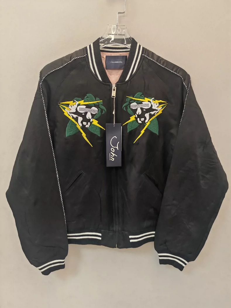Undercover UNDERCOVER Black embroidered silk paneled horizontal beard Size US M / EU 48-50 / 2 - 1 Thumbnail