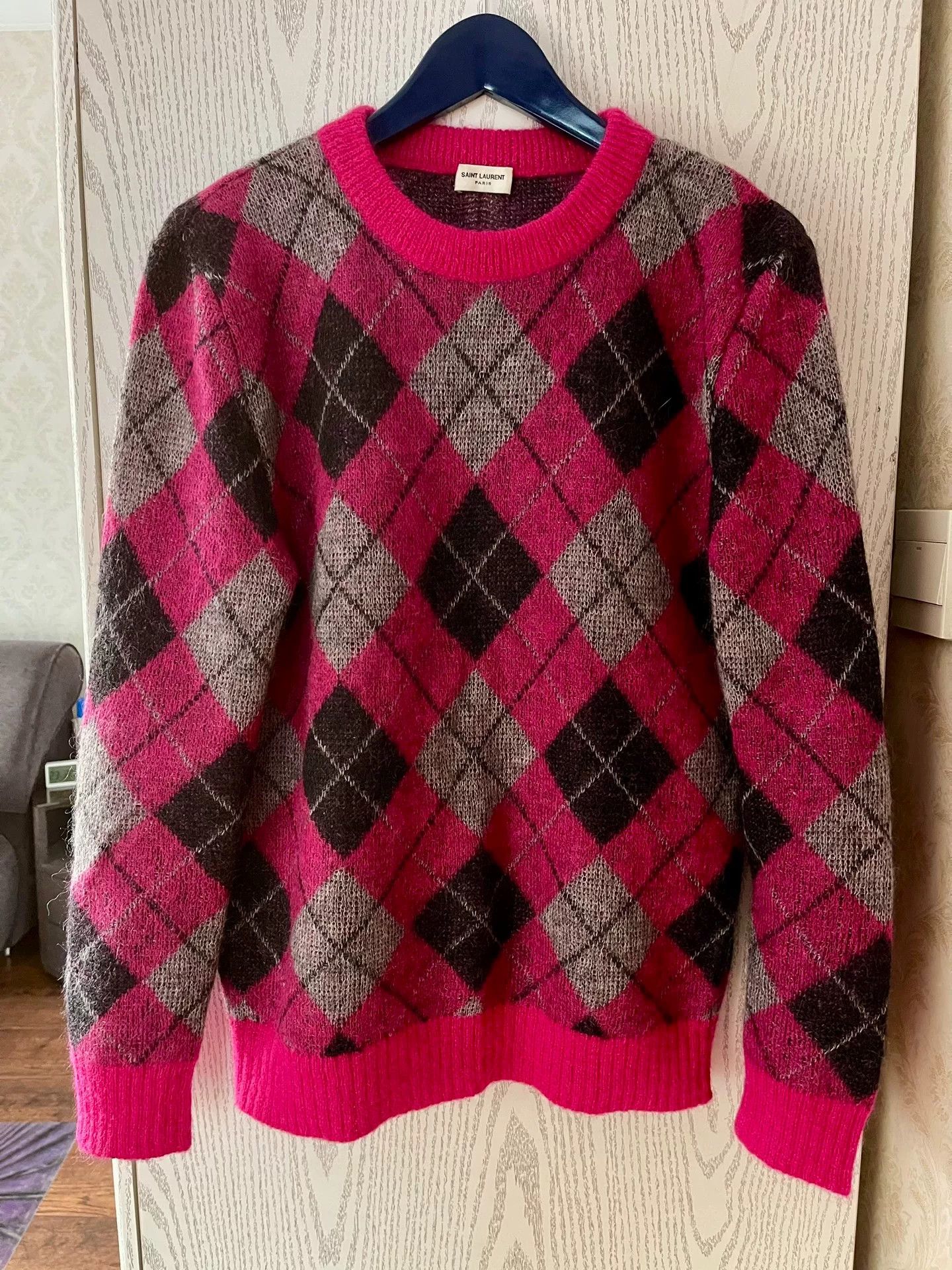 Saint Laurent Paris Saint Laurent 14AW GD Argyle Sweater Size US M / EU 48-50 / 2 - 1 Thumbnail