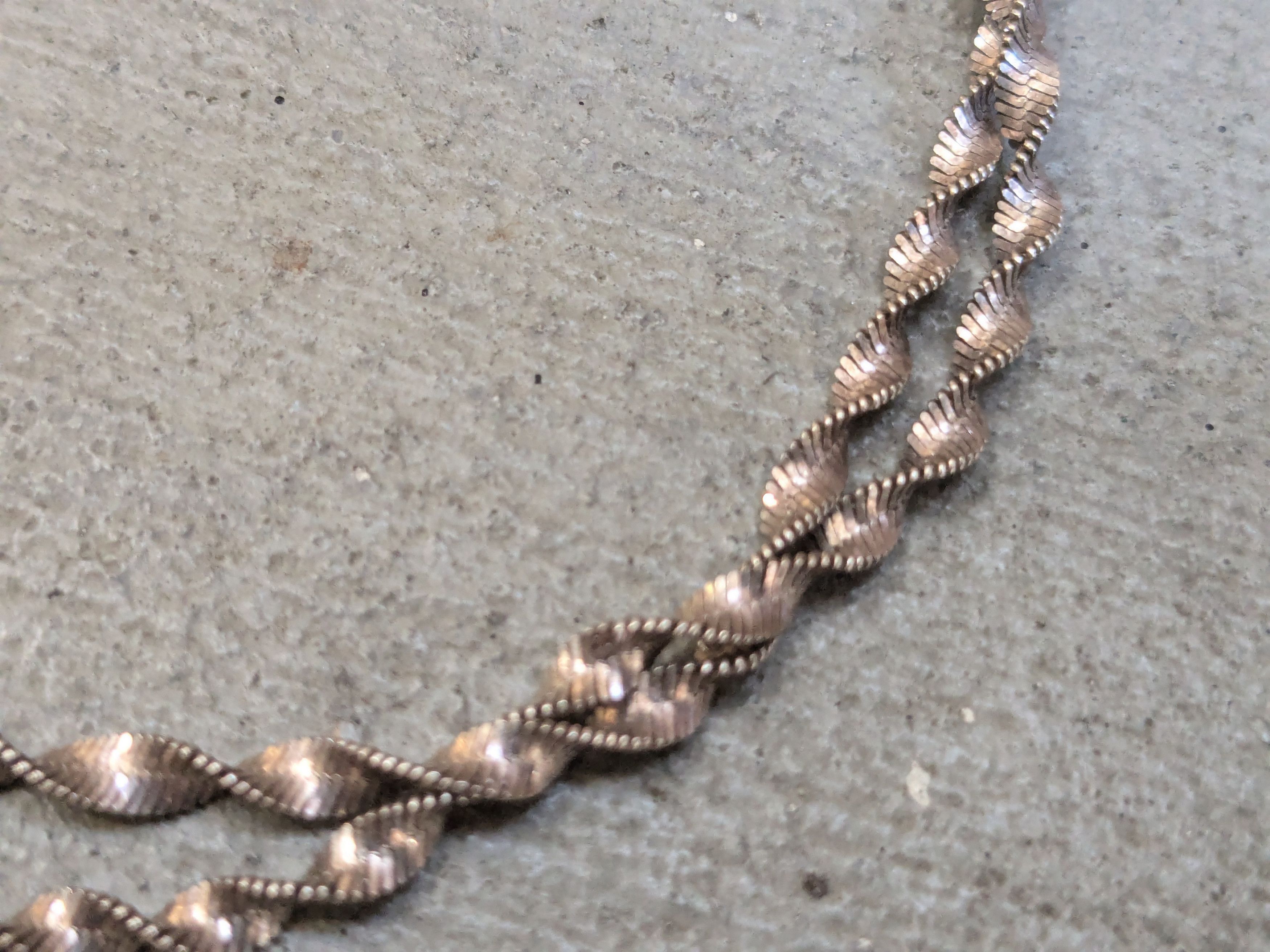 Jewelry Sterling Silver Necklace 24" Herringbone Twist Italy Size ONE SIZE - 5 Thumbnail