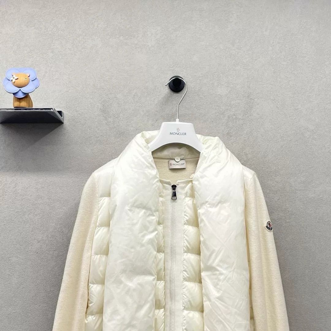 Moncler Moncler White Color Block Short Down Jacket L Size L / US 10 / IT 46 - 4 Thumbnail