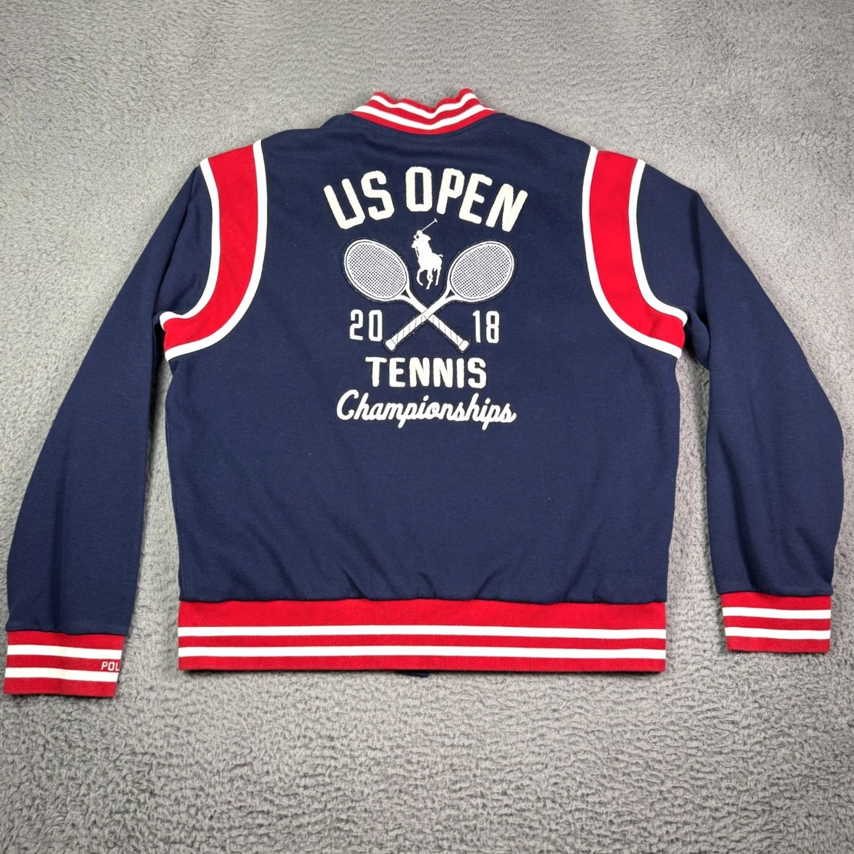 Polo Ralph Lauren Polo Ralph Lauren Varsity Jacket US Open 2018 Mens L Navy Red Embroidered P Wing Size US L / EU 52-54 / 3 - 6 Thumbnail