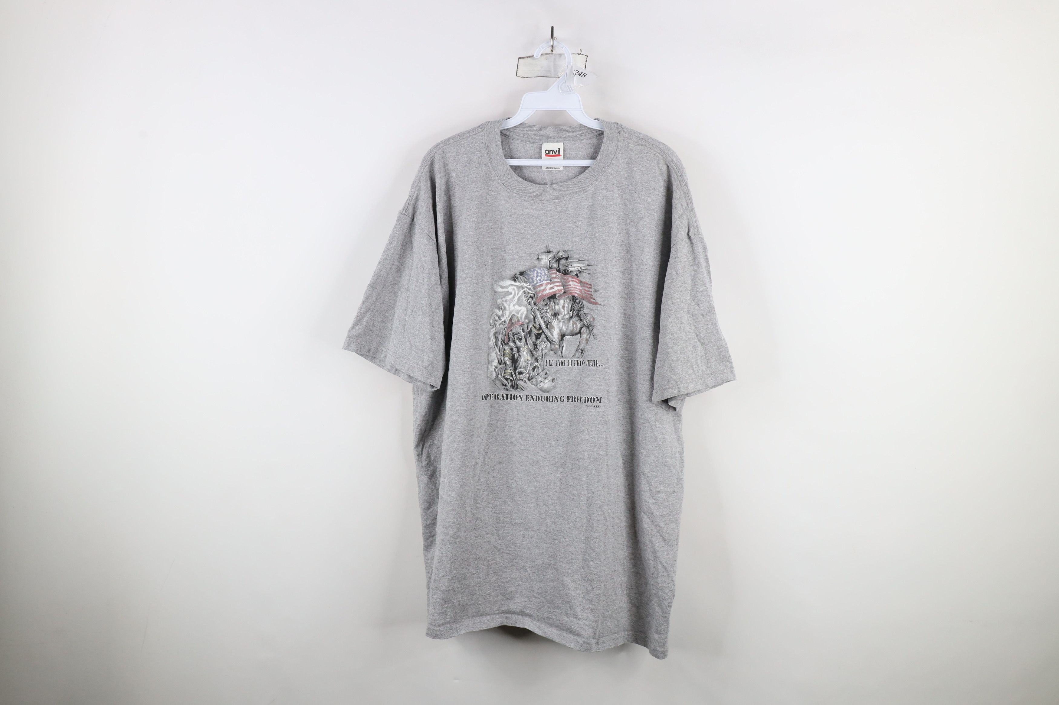 Vintage Vintage Y2K 9/11 Operation Enduring Freedom T-Shirt Gray Size US XXL / EU 58 / 5 - 1 Thumbnail