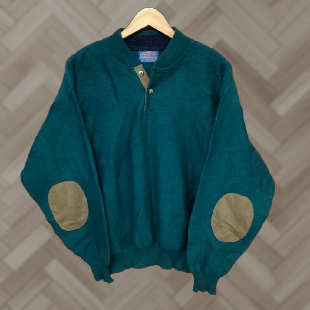 Pendleton Pendleton Sweater Mens Medium Green Wool Quarter Button T29 Size US M / EU 48-50 / 2 - 1 Thumbnail