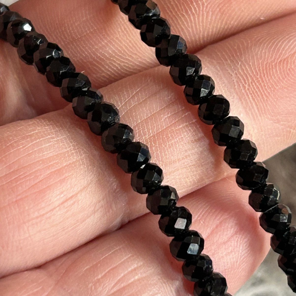 Handmade Handcrafted jet black rhondelle crystal pearl necklace Size ONE SIZE - 7 Thumbnail