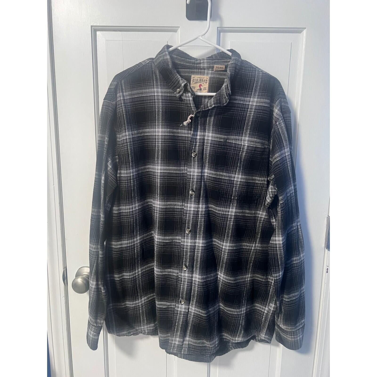 Other Red Head Brand Co Mens XL Black Plaid Flannel Shirt Size US XL / EU 56 / 4 - 4 Thumbnail