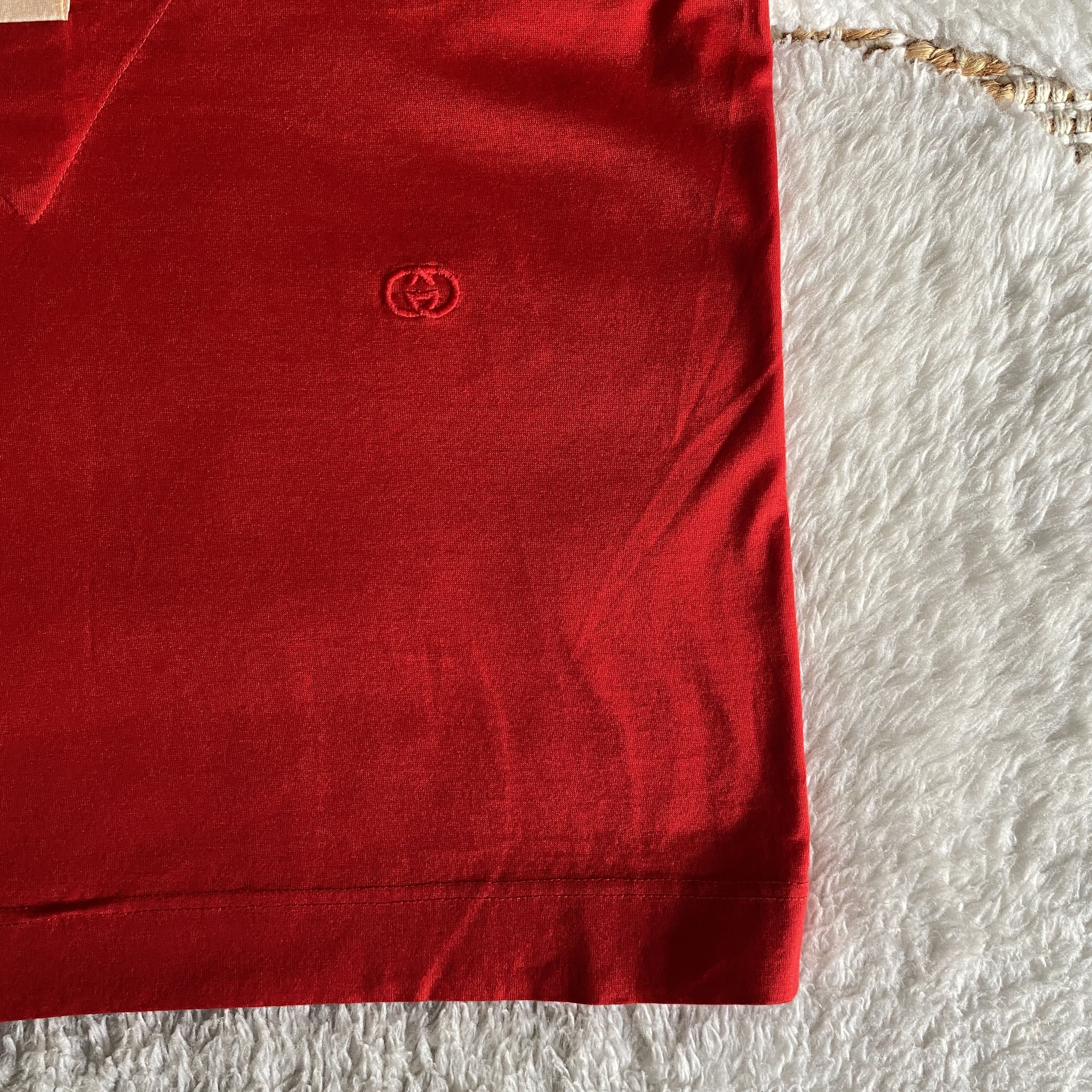 Gucci Vintage Gucci Red Cap Sleeve Henley T-Shirt Size M / US 6-8 / IT 42-44 - 6 Thumbnail