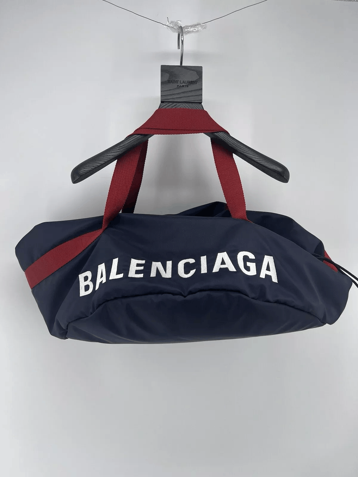 Balenciaga Balenciaga Wheel Bag Handbag Nylon Canvas Navy Blue Size ONE SIZE - 1 Thumbnail