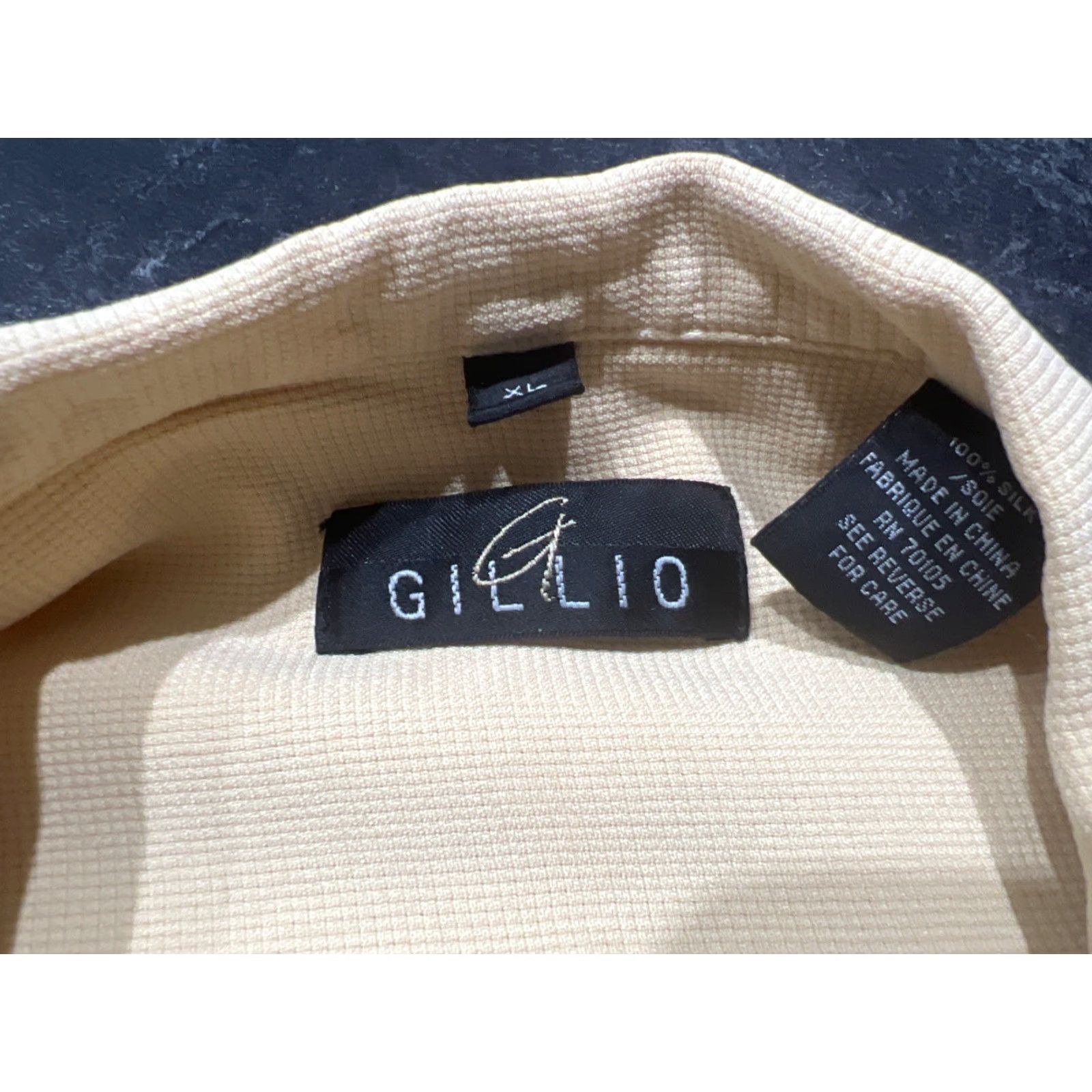 Vintage Gillio Button-Up Shirt Men's XL Short Sleeve Beige Silk Classic Modern Size US XL / EU 56 / 4 - 7 Thumbnail