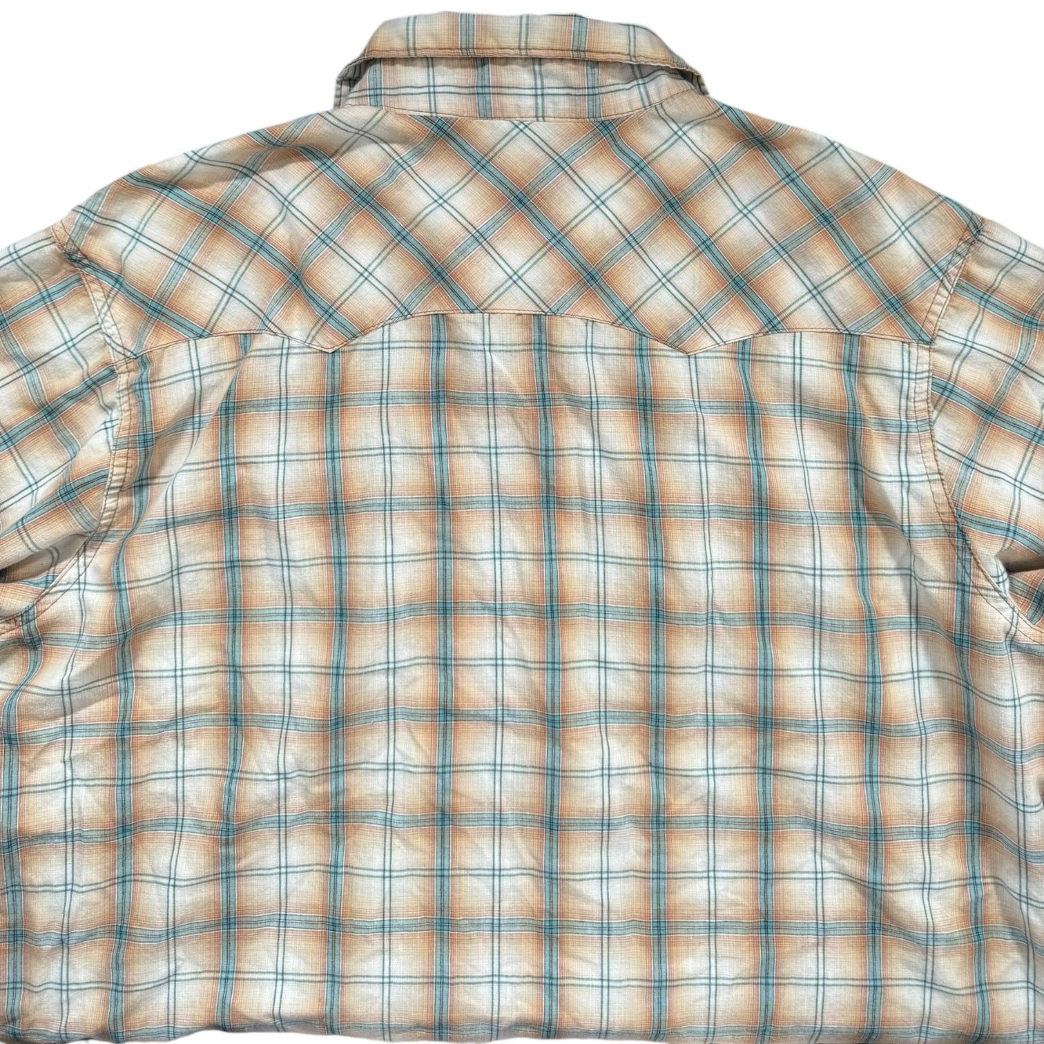 Wrangler Vintage Wrangler Wrancher Tan & Blue Plaid Shirt XL Tall Size US XL / EU 56 / 4 - 6 Thumbnail