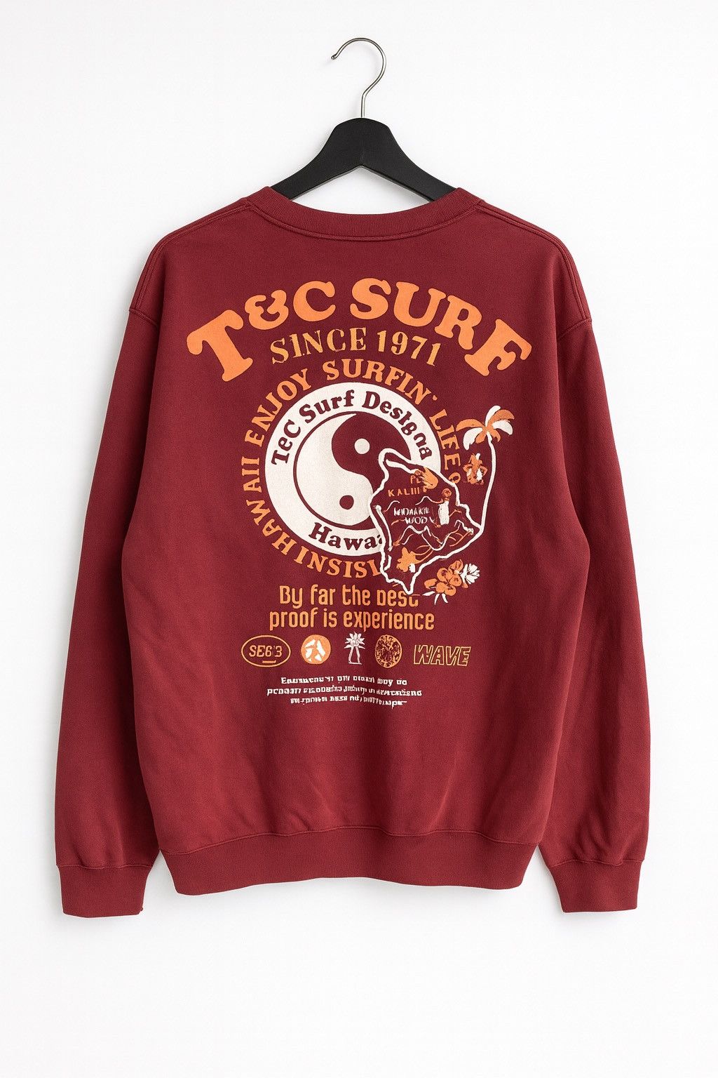 Vintage Vintage T&C Surf “Since 1971” Maroon Sweatshirt Hawaii Surf Size US L / EU 52-54 / 3 - 1 Thumbnail