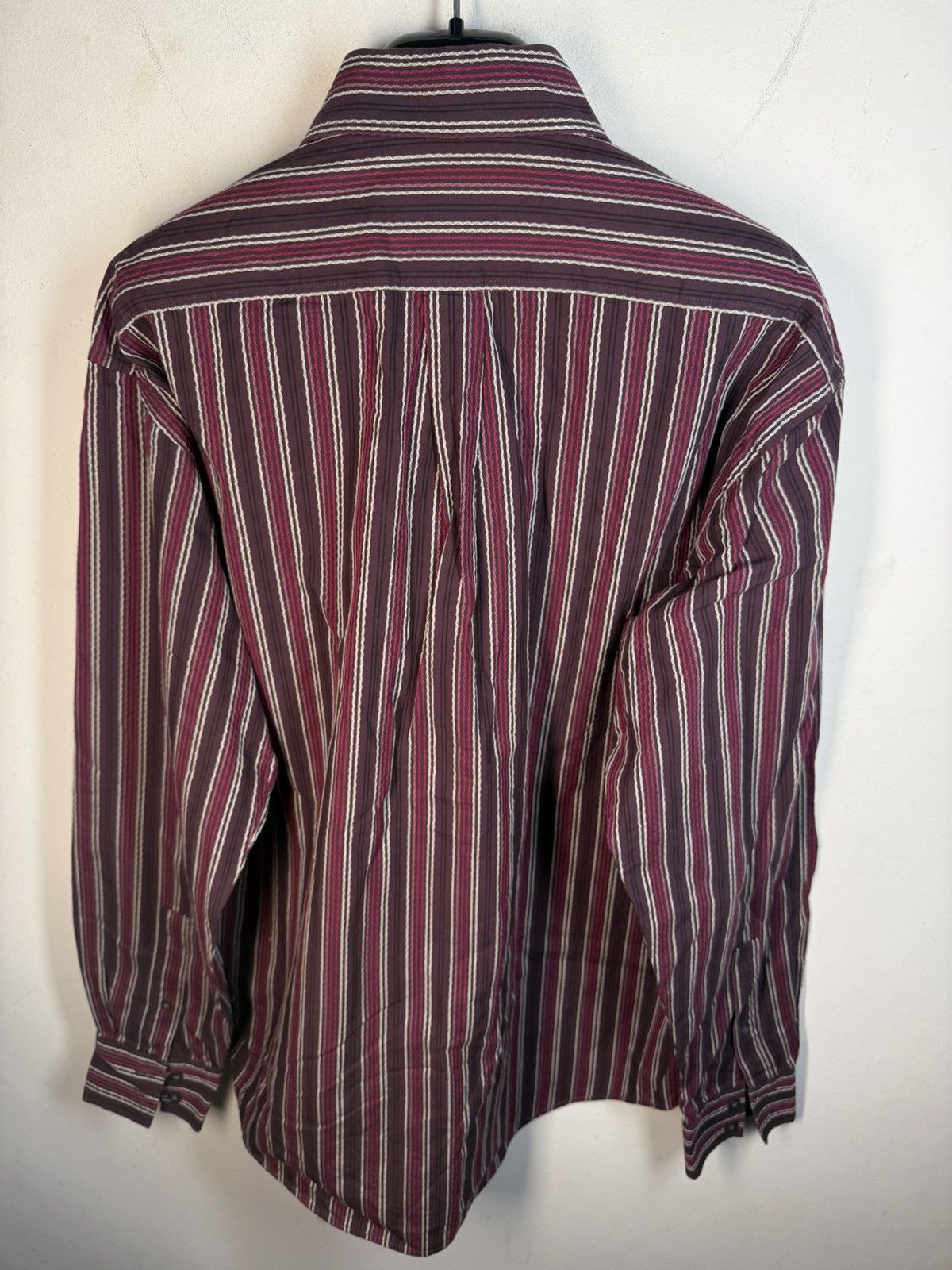 Yves Saint Laurent Burgundy YSL Shirt Cotton Striped Yves Saint Laurent Shirt Size US M / EU 48-50 / 2 - 7 Thumbnail
