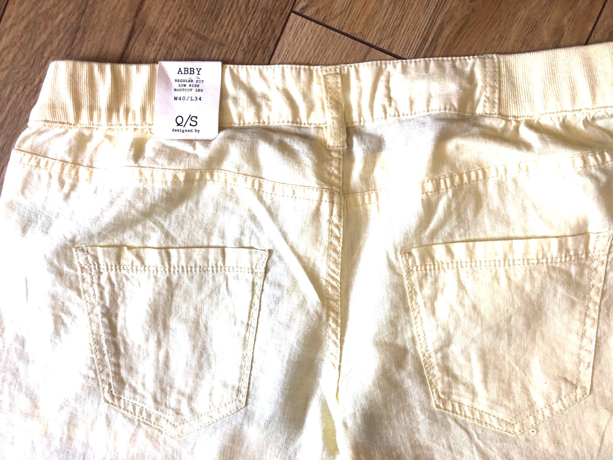 Other Women's linen trousers light yellow size L/40-42 Size 27" / US 4 / IT 40 - 7 Thumbnail