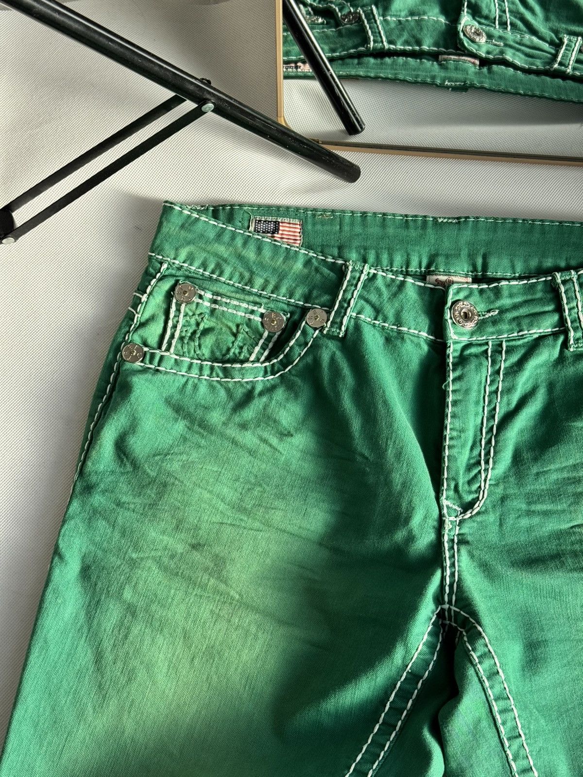 True Religion Vintage Usa True Religion Washed Green Swag Denim Jeans Size US 33 - 16 Thumbnail