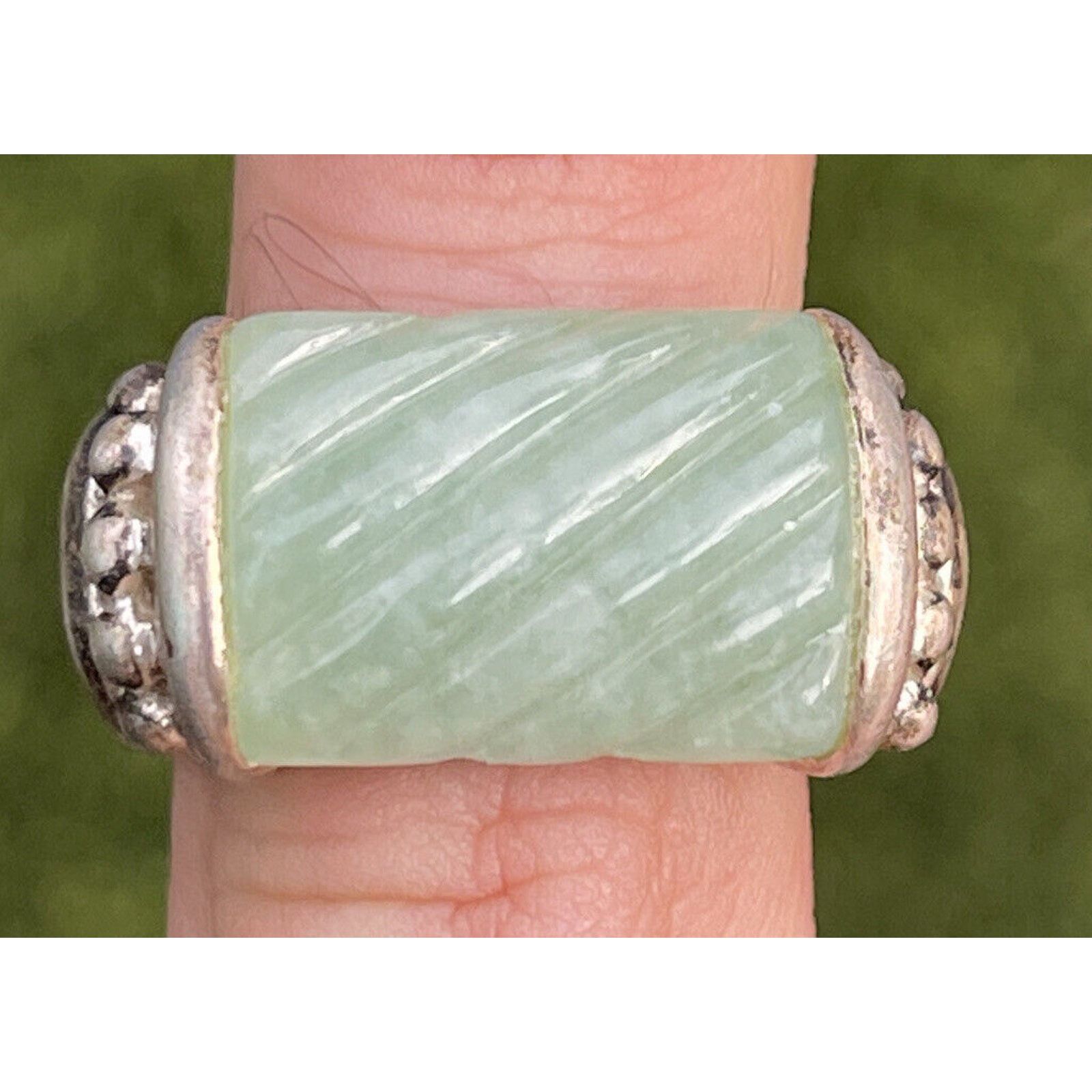 Vintage Judith Ripka Sterling Silver Ring 925 Size 6 Band Jade Size ONE SIZE - 2 Thumbnail