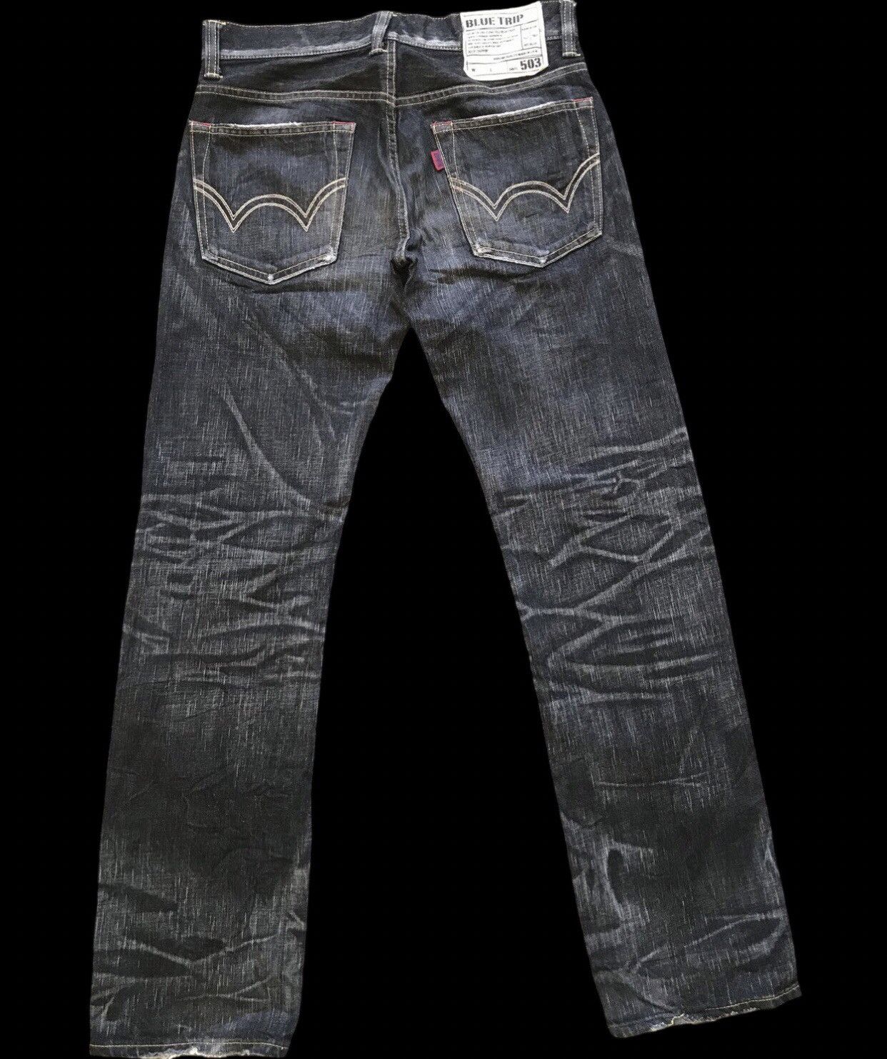 Pre-owned Distressed Denim X Edwin 503 Thunder Faded Style Denim In Faded Black