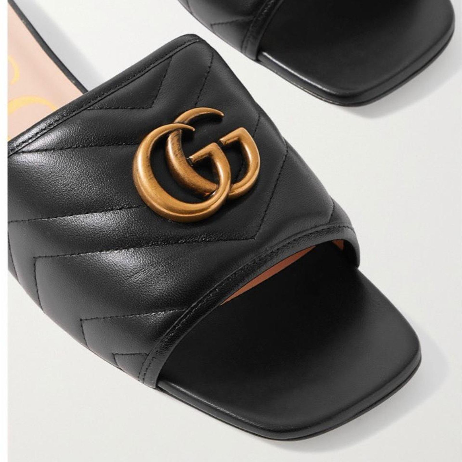 Gucci GUCCI Jolie Marmont GG logo quilted leather slippers slides Size US 7 / IT 37 - 4 Thumbnail