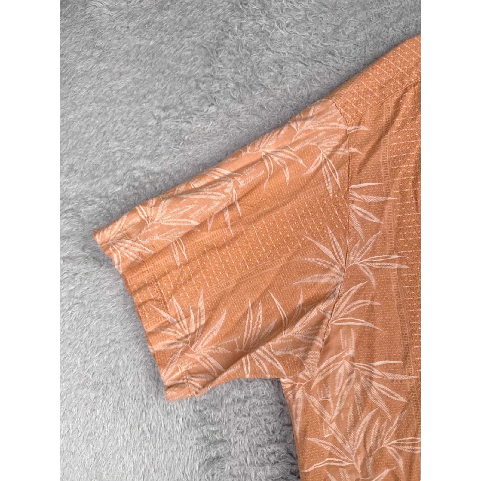 Vintage VINTAGE Caribbean Shirt Men XL Orange Bamboo Leaf Cotton Silk Blend Hawaiian Size US XL / EU 56 / 4 - 3 Thumbnail