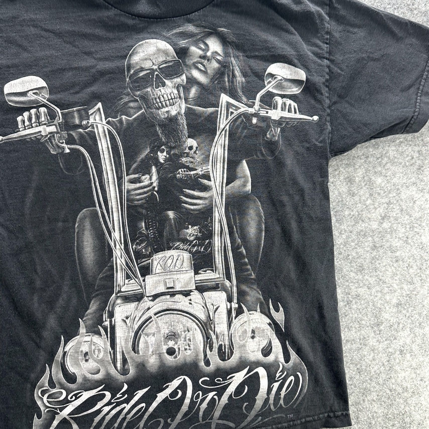 RODA Ride Or Die Shirt Mens Medium Black Biker Motorcycle Skull Graphic Tee ROD Size US M / EU 48-50 / 2 - 3 Thumbnail