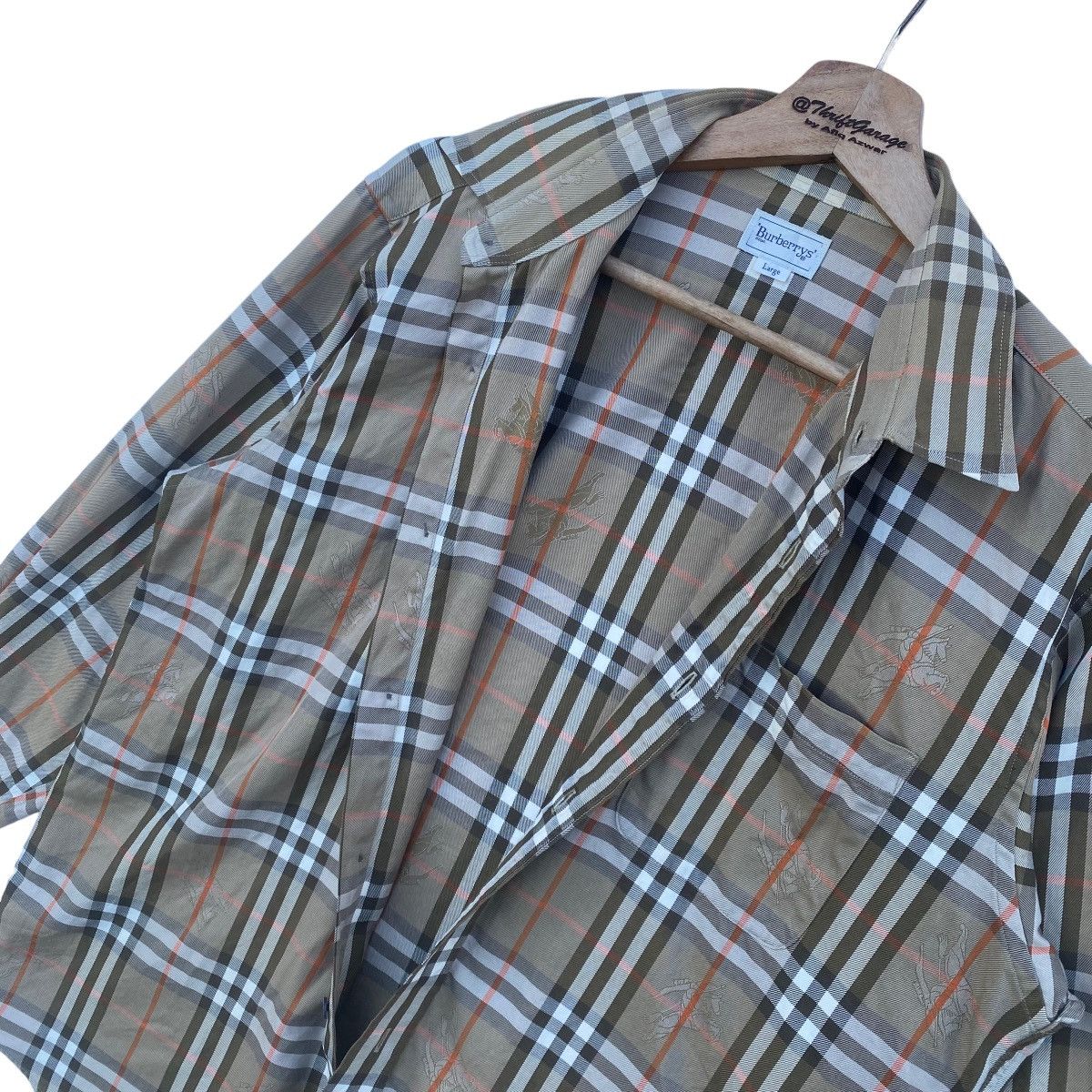 Burberry 🔥Rare Vtg BURBERRYS PRORSUM Monogram NovaCheck Button Ups Size US L / EU 52-54 / 3 - 8 Thumbnail