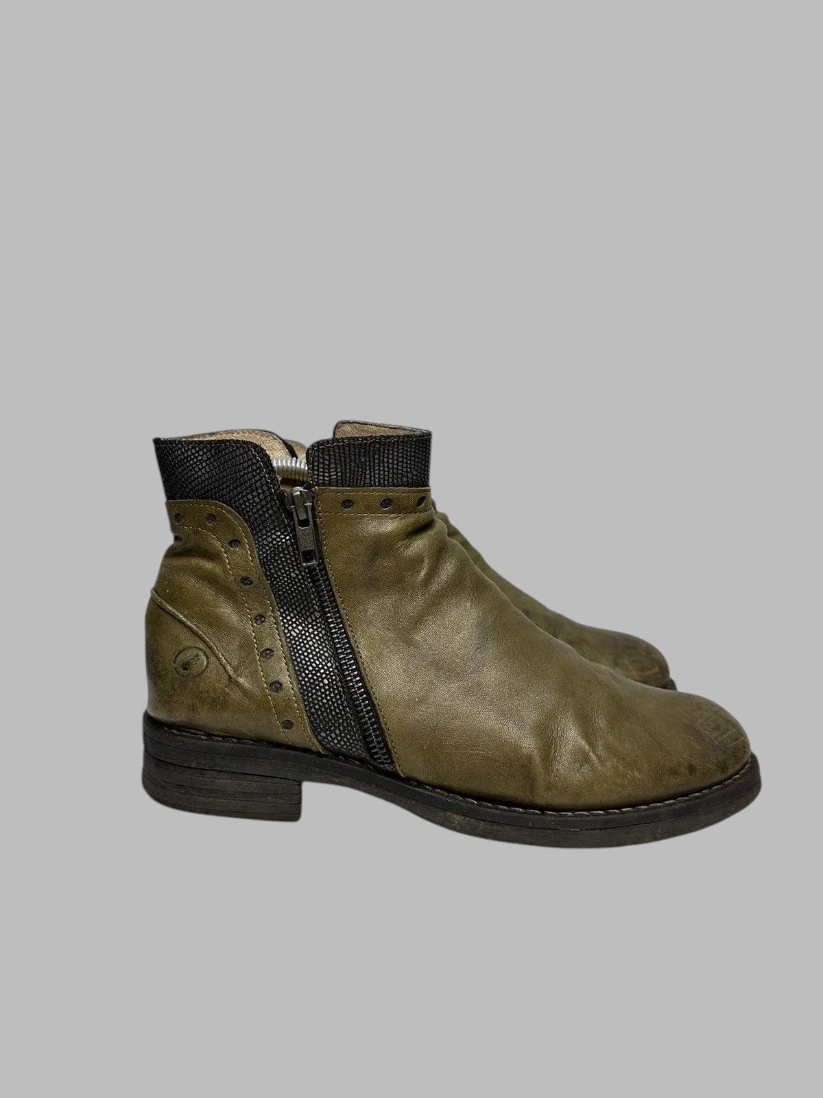 Issey Miyake Rick Owens Inspired Vintage Italian Leather Biker Boots AS98 Size US 9 / IT 39 - 5 Thumbnail