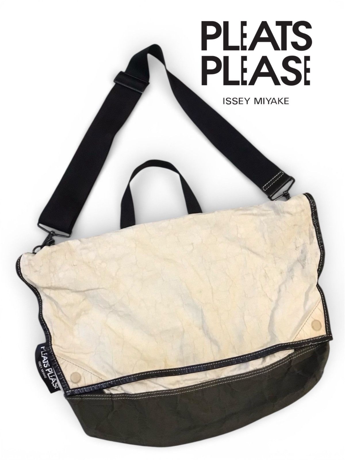 Pleats Please Issey Miyake SS15 Pleats Please Issey Miyake Leather x Canvas Bag Size ONE SIZE - 1 Thumbnail