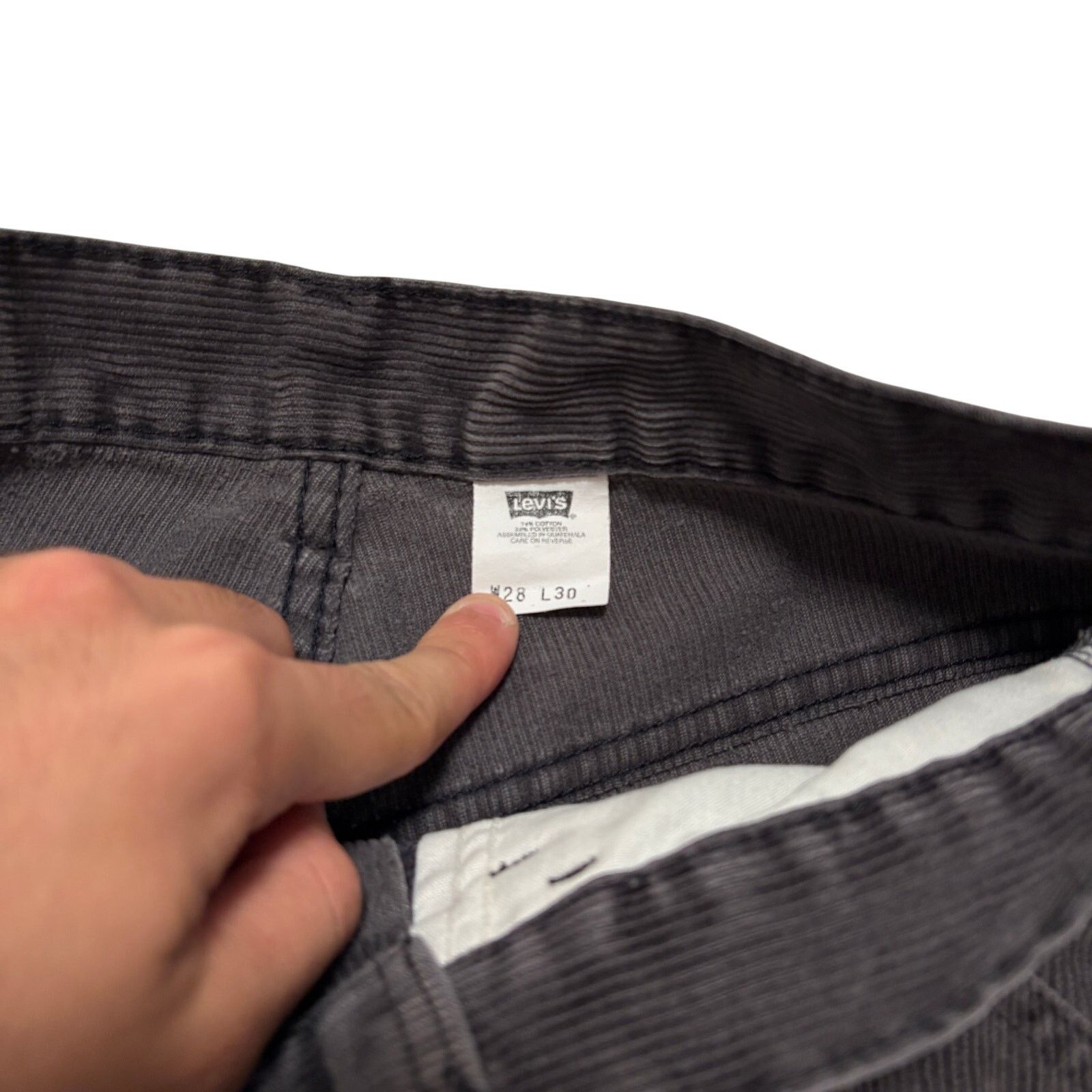 Levi's VTG 90's Levi's L2 Gray Corduroy Baggy Wide Leg Pants 28x26 Size US 28 / EU 44 - 3 Thumbnail
