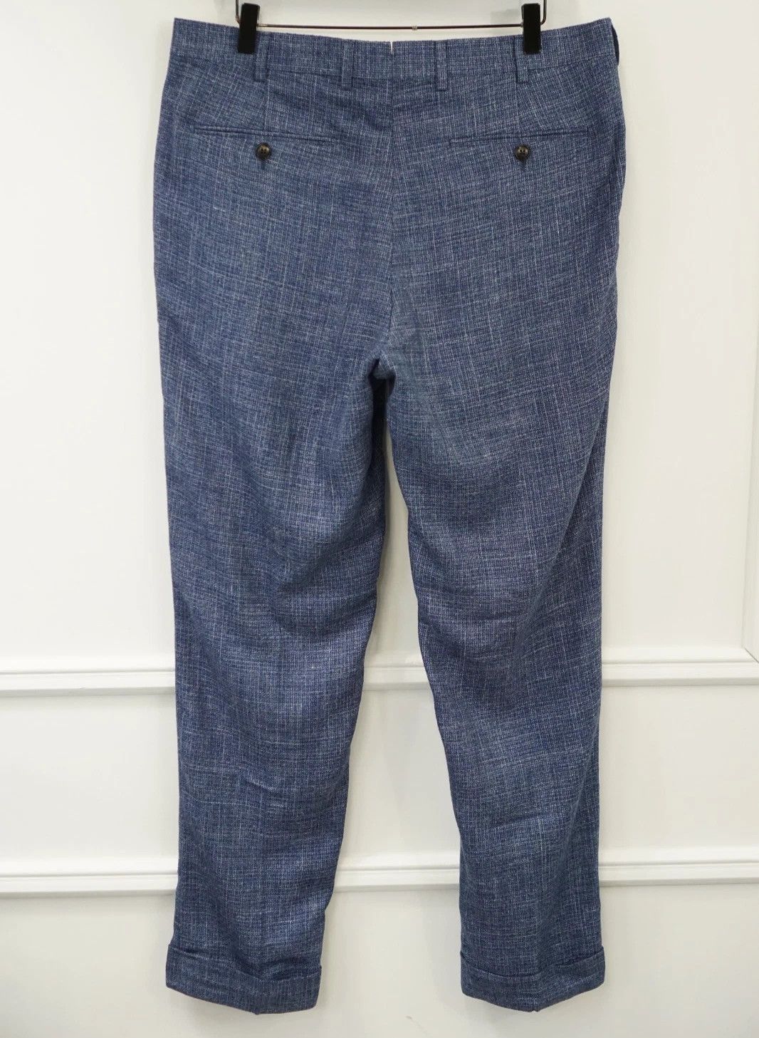 Suitsupply Men Suitsupply Pants Navy Blue Wool Silk & Linen UK/US42 Size 42R - 2 Thumbnail