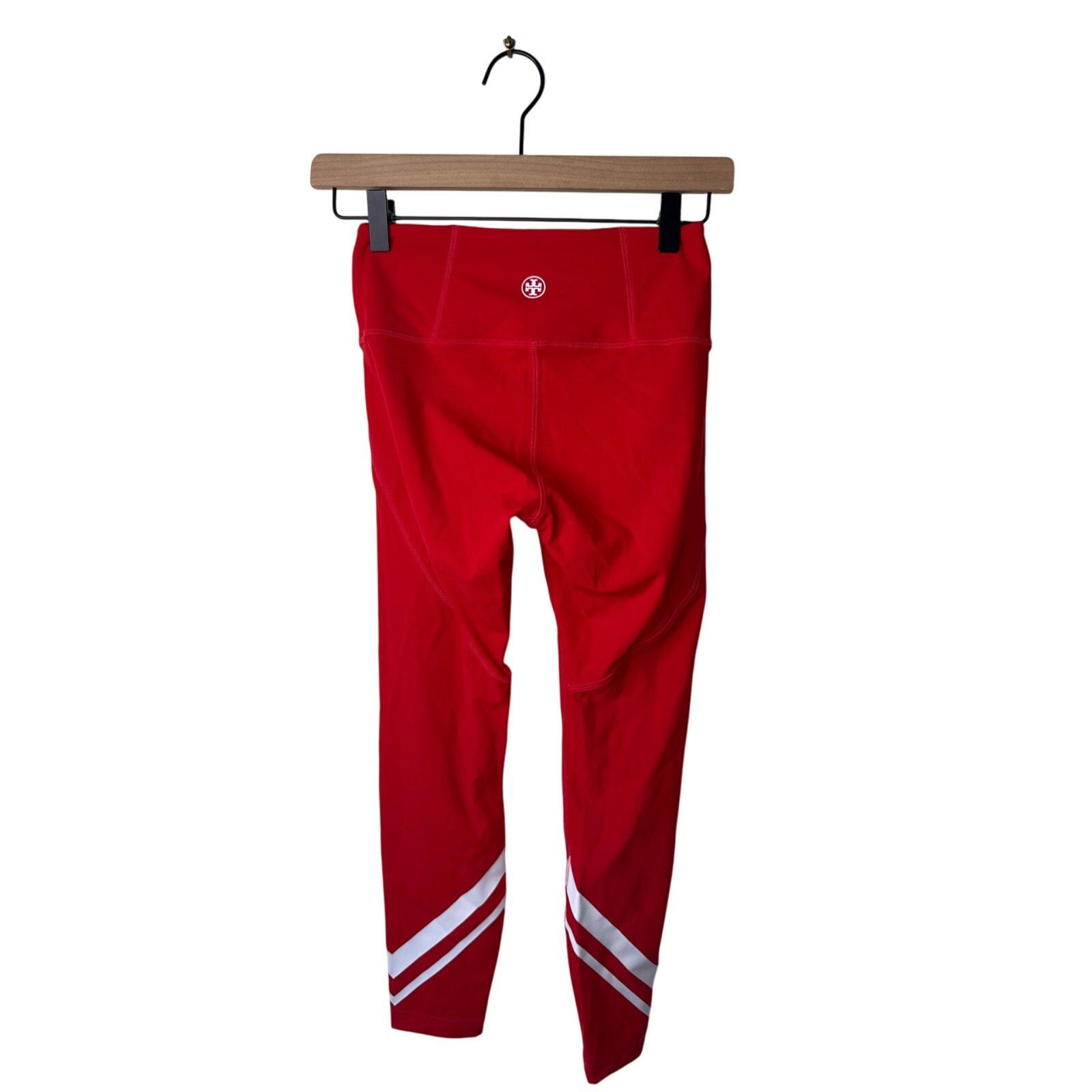 Tory Burch TORY BURCH Cropped Chevron Athletic Leggings Red White Size 27" / US 4 / IT 40 - 3 Thumbnail