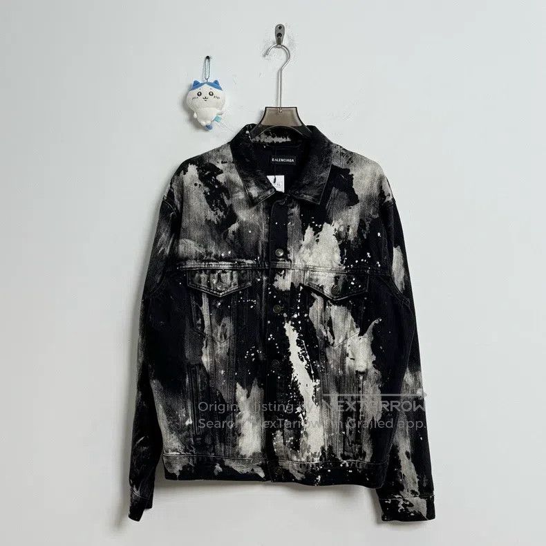 Balenciaga Balenciaga Tie-dye splatter design denim jacket Size US S / EU 44-46 / 1 - 1 Thumbnail