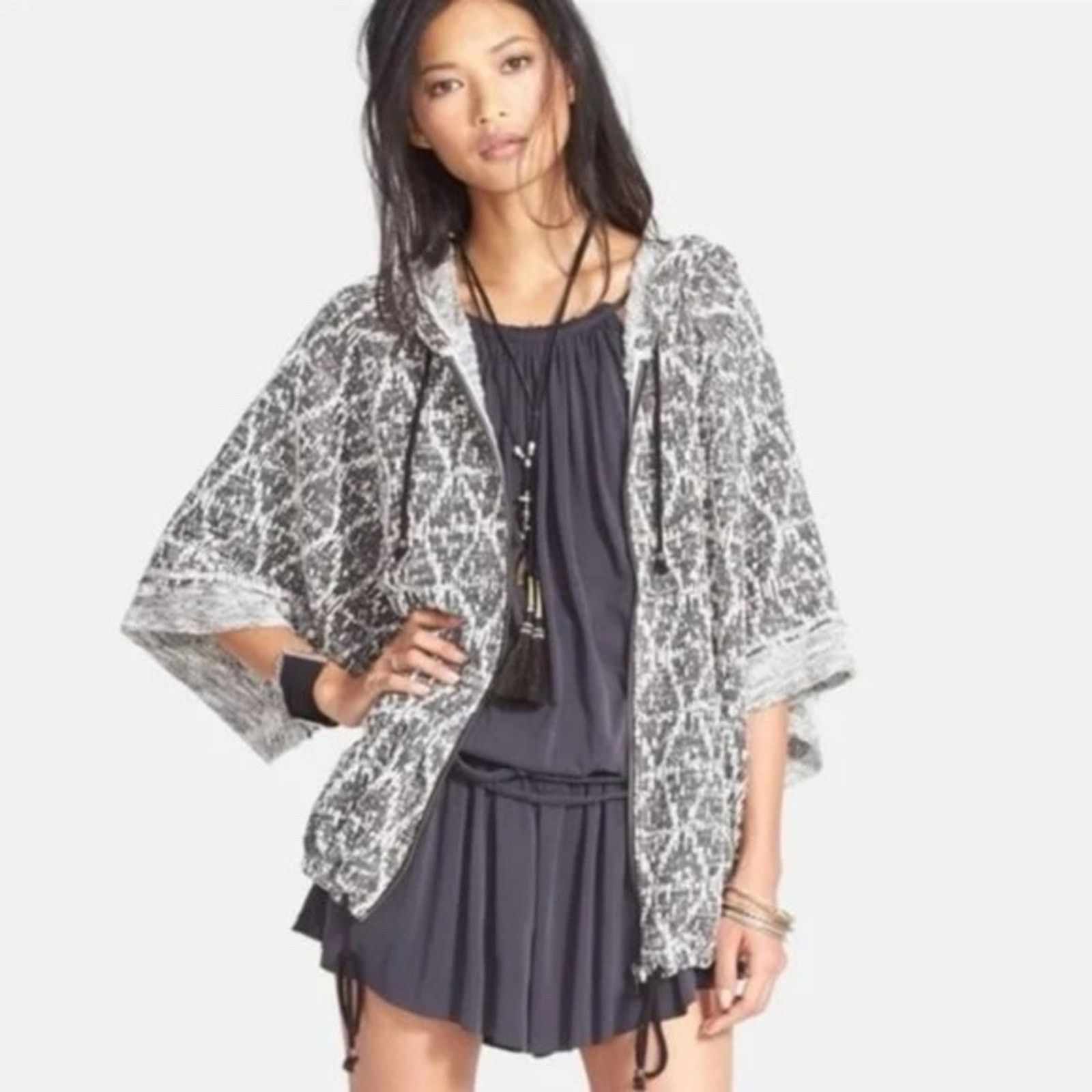 Free People Free People Santa Fe Jacquard Kimono Hoodie Womens Medium Size M / US 6-8 / IT 42-44 - 7 Thumbnail