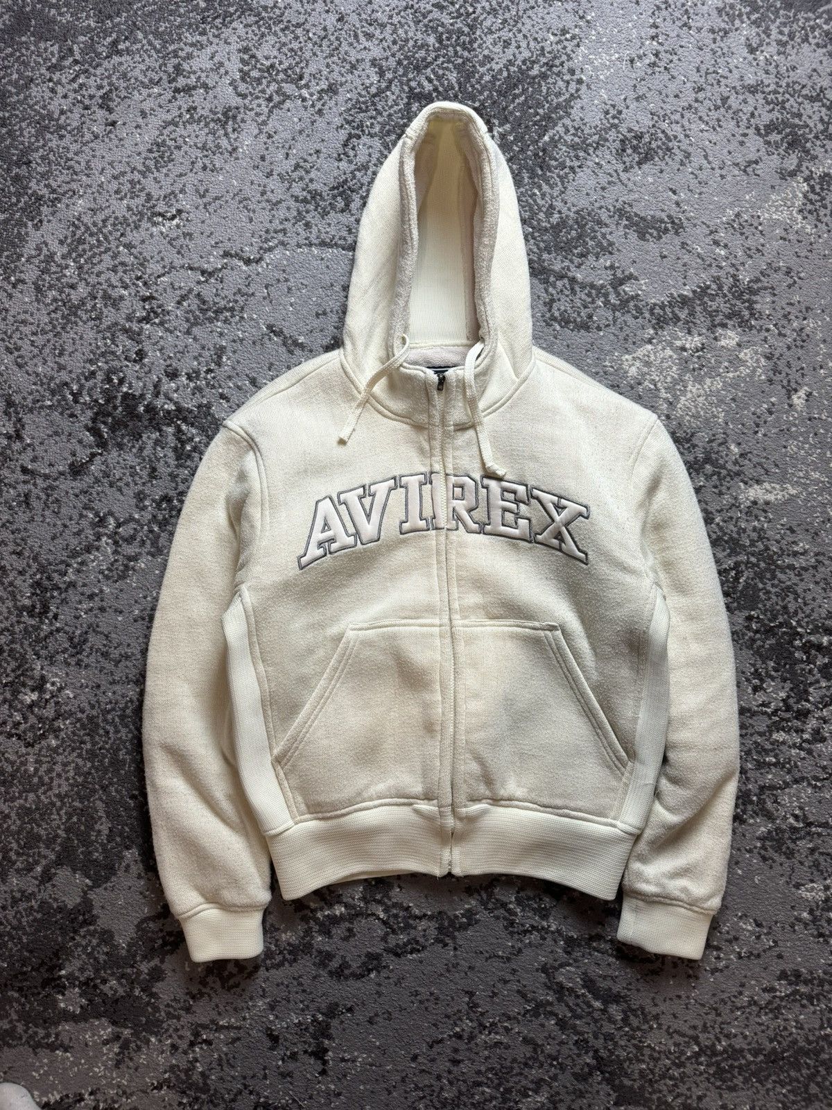 Vintage Y2K Avirex USA Cropped Zip Up Ma-1 Hoodie Jacket