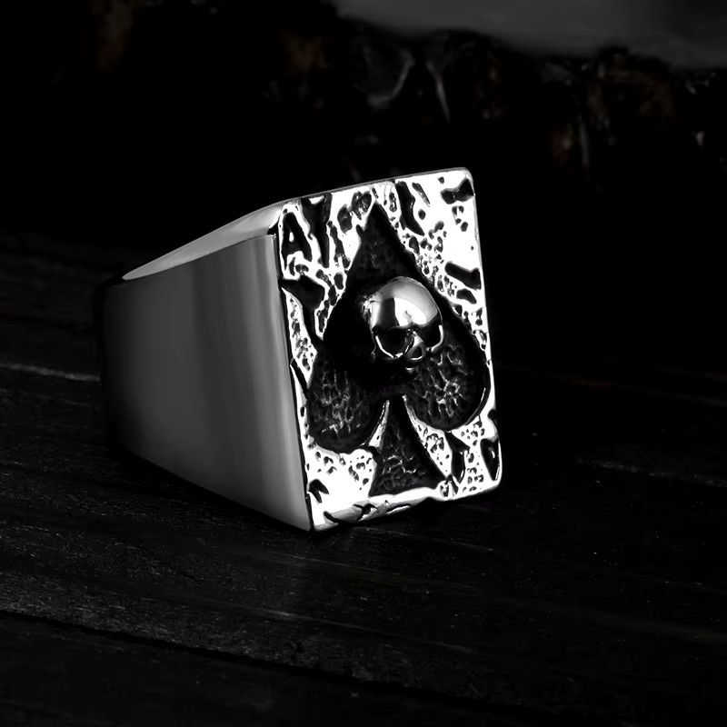 Jewelry × Vintage Rock Ace of Spades Skull Ring Size ONE SIZE - 2 Thumbnail