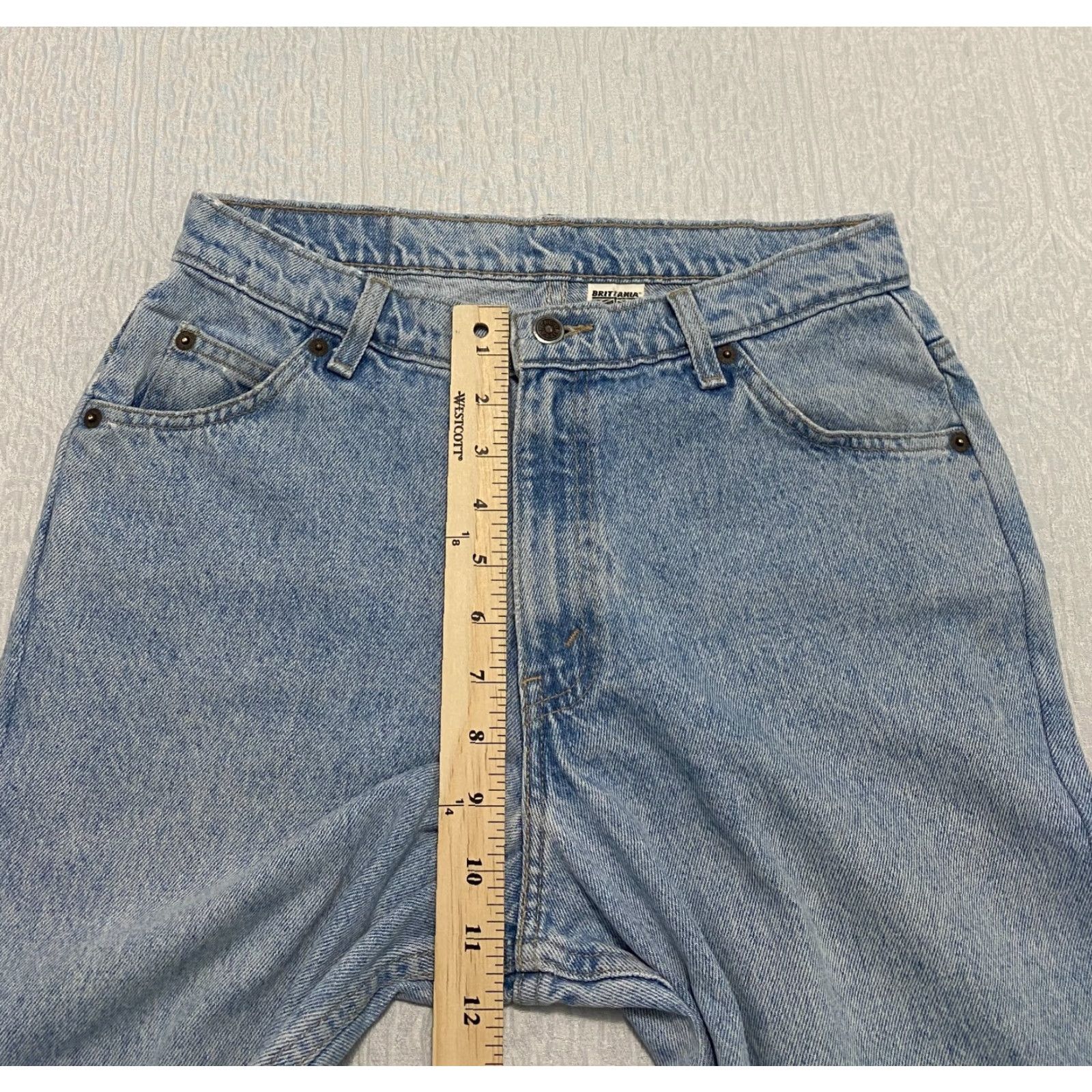 Vintage VINTAGE Brittania Jeans Mom Womens Blue High Waisted 30x30 100% Cotton Denim USA 5-Pocket Womens Jeans Size 30" / US 8 / IT 44 - 7 Thumbnail
