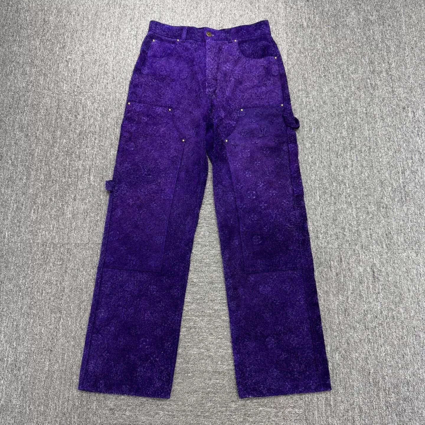 Louis Vuitton Louis Vuitton Purple Suede Work Pants Size US 30 / EU 46 - 1 Thumbnail