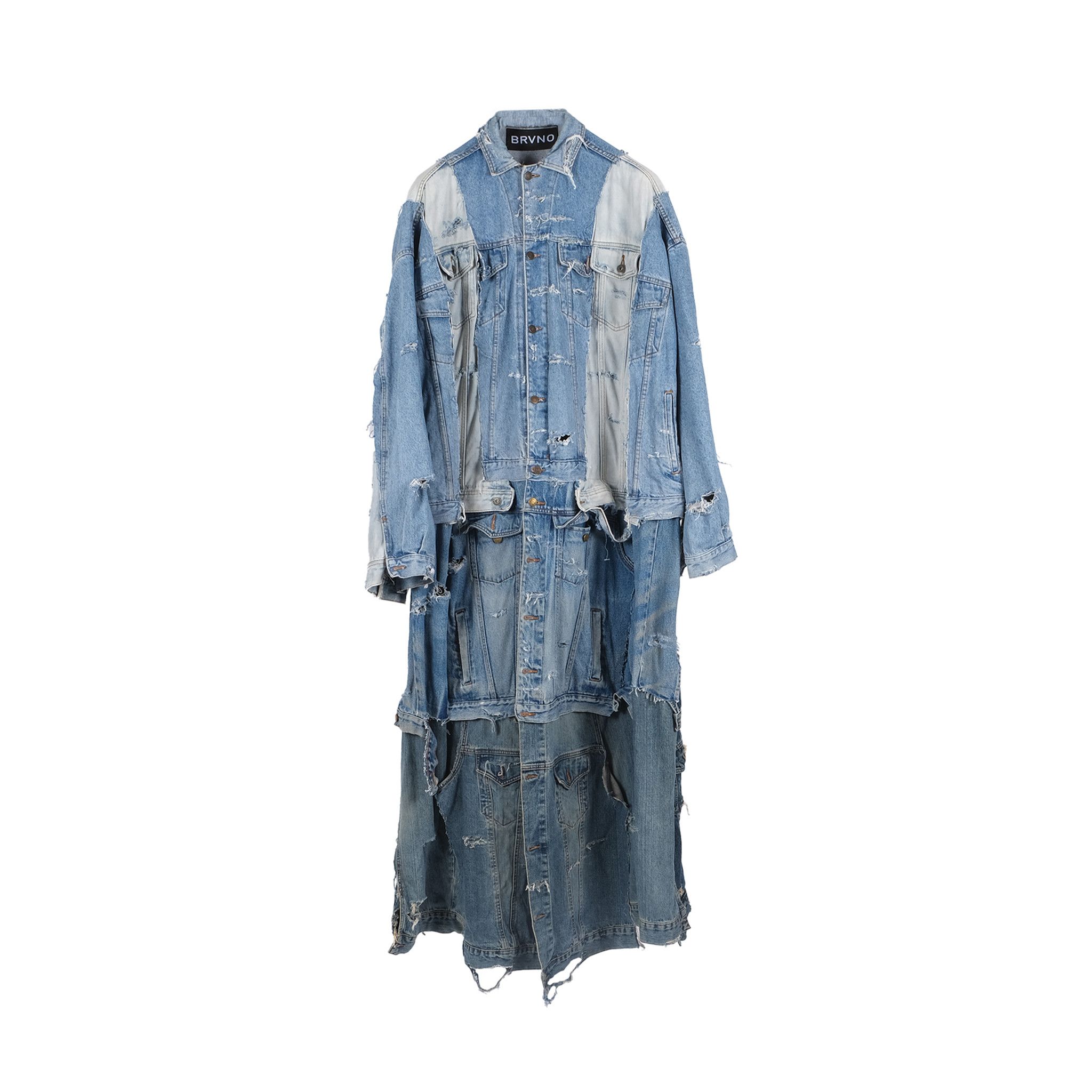 Italia Independent OVERSIZE PANELED RECYCLED DENIM TRENCH Size US XL / EU 56 / 4 - 1 Thumbnail