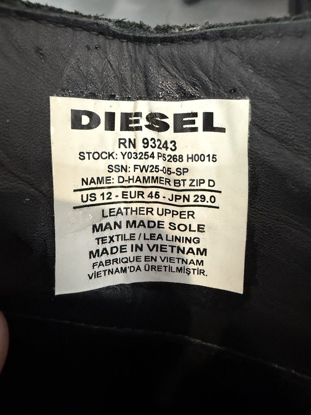 Diesel Diesel Black D Hammer Bt Zip D Boots Size US 11 / EU 44 - 9 Thumbnail