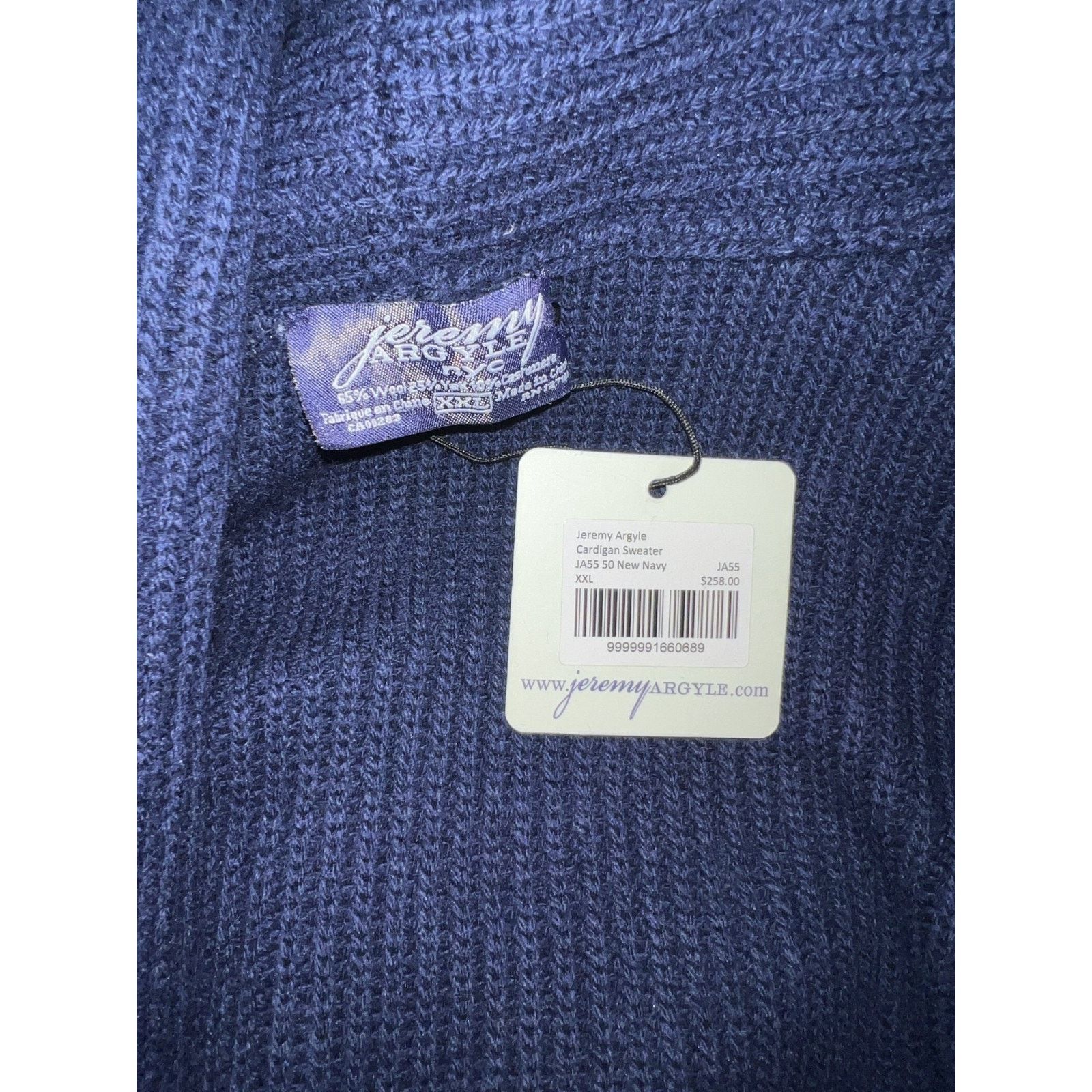 Jeremy Argyle Jeremy Argyle Cardigan Sweater Navy XXL New Size US XXL / EU 58 / 5 - 3 Thumbnail