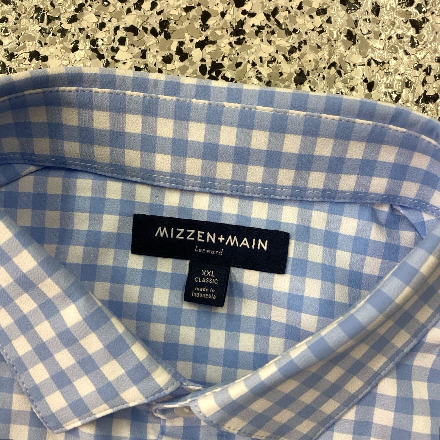 Mizzen+Main Mizzen+Main Button-Up Shirt Men 2XL Blue Check Leeward Trim Fit Stretch Shirt Size US XXL / EU 58 / 5 - 2 Thumbnail