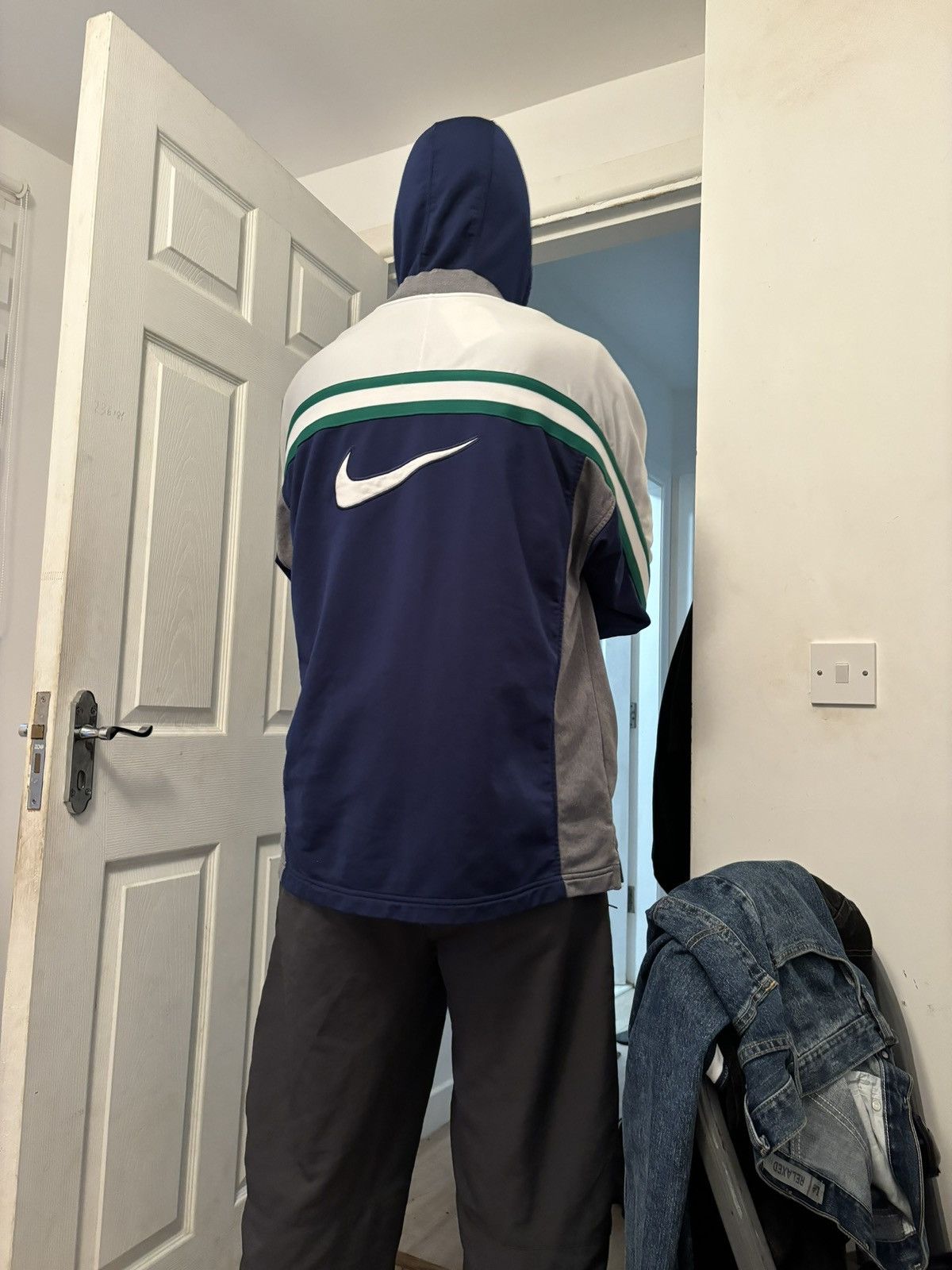 Nike × Nike ACG × Vintage Vintage 80s Navy Nike Zip Hooded Tracksuit Top Size US XL / EU 56 / 4 - 8 Thumbnail